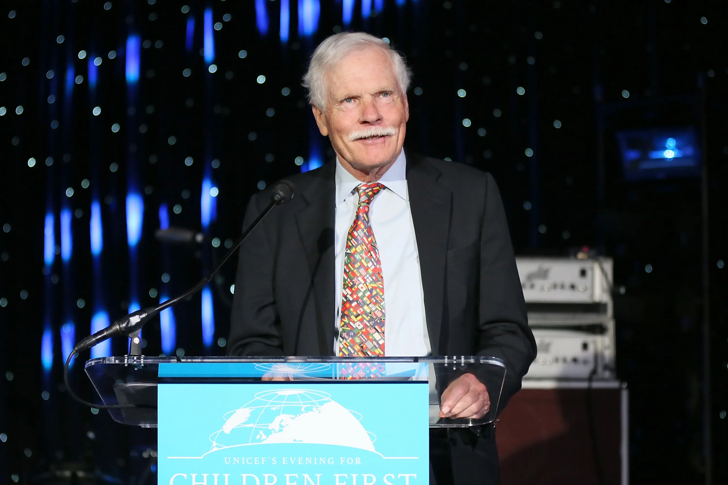 Ted Turner speaks at UNICEF's Evening for Children First to Honor Ted Turner on March 30, 2016 in Atlanta, Georgia. (Getty Images)