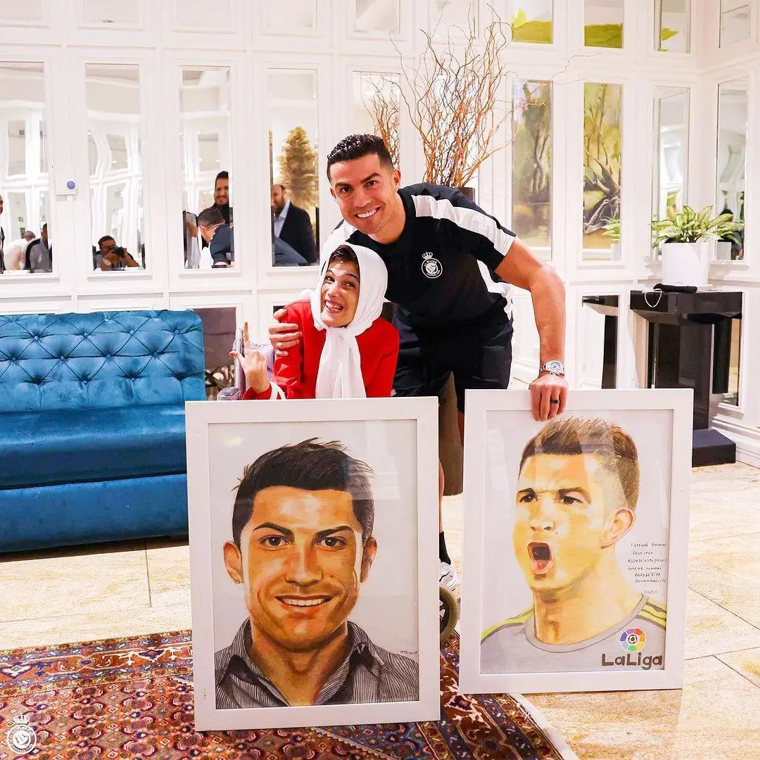 The Iranian embassy in Spain posted this picture of Ronaldo and Fatemeh Hamami. Image credit: X/@IraninSpain