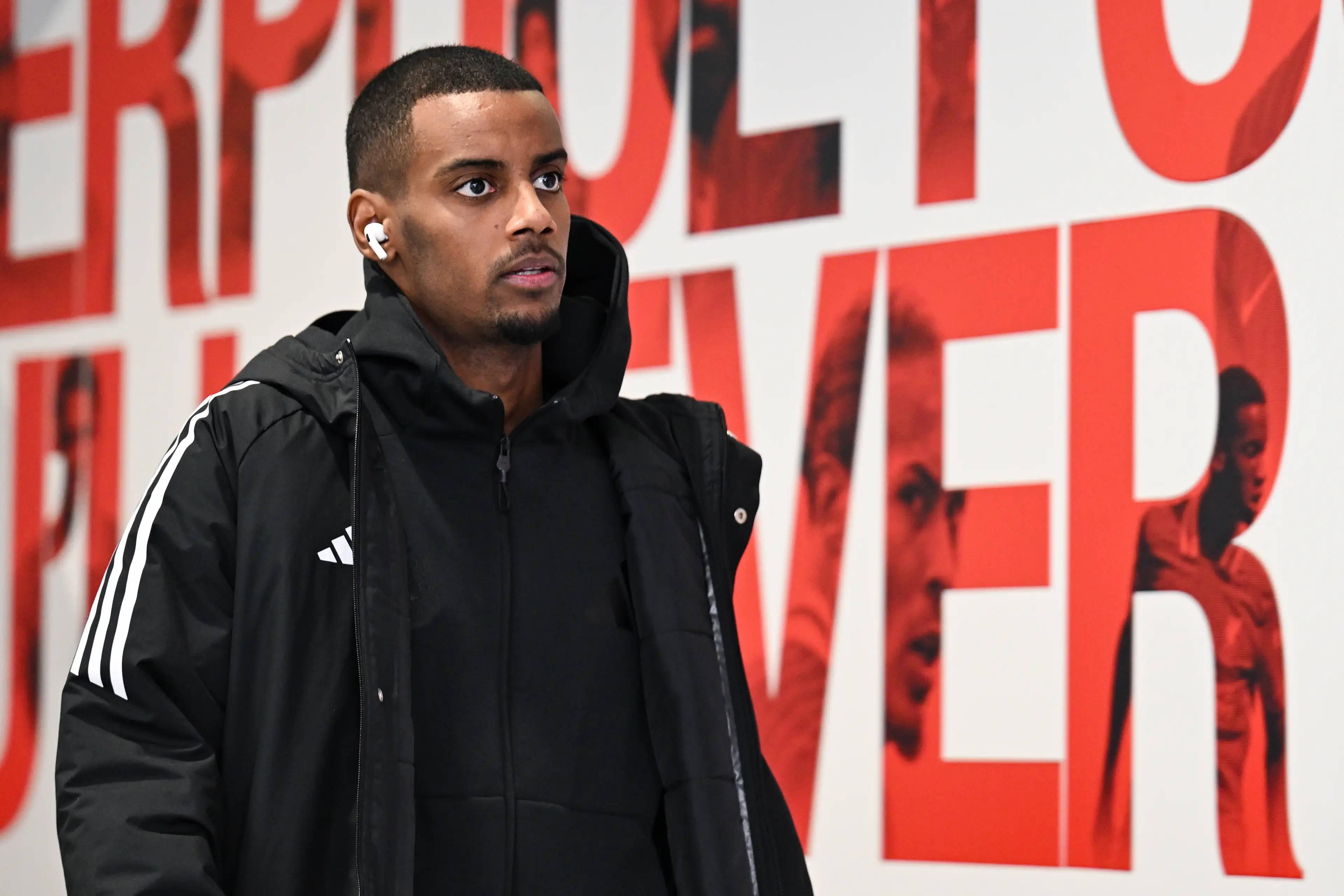 Alexander Isak could be banned from touching the 'This Is Anfield' sign at Liverpool if Arne Slot has continued Jurgen Klopp's tradition. Image: Getty 