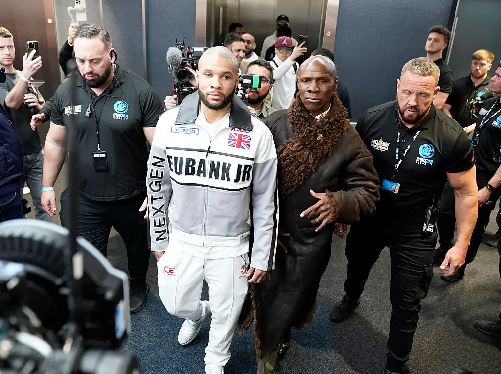 Eubank Sr made a surprise appearance in the first fight after speaking out against it. (Image: Mark Robinson/Getty Images)