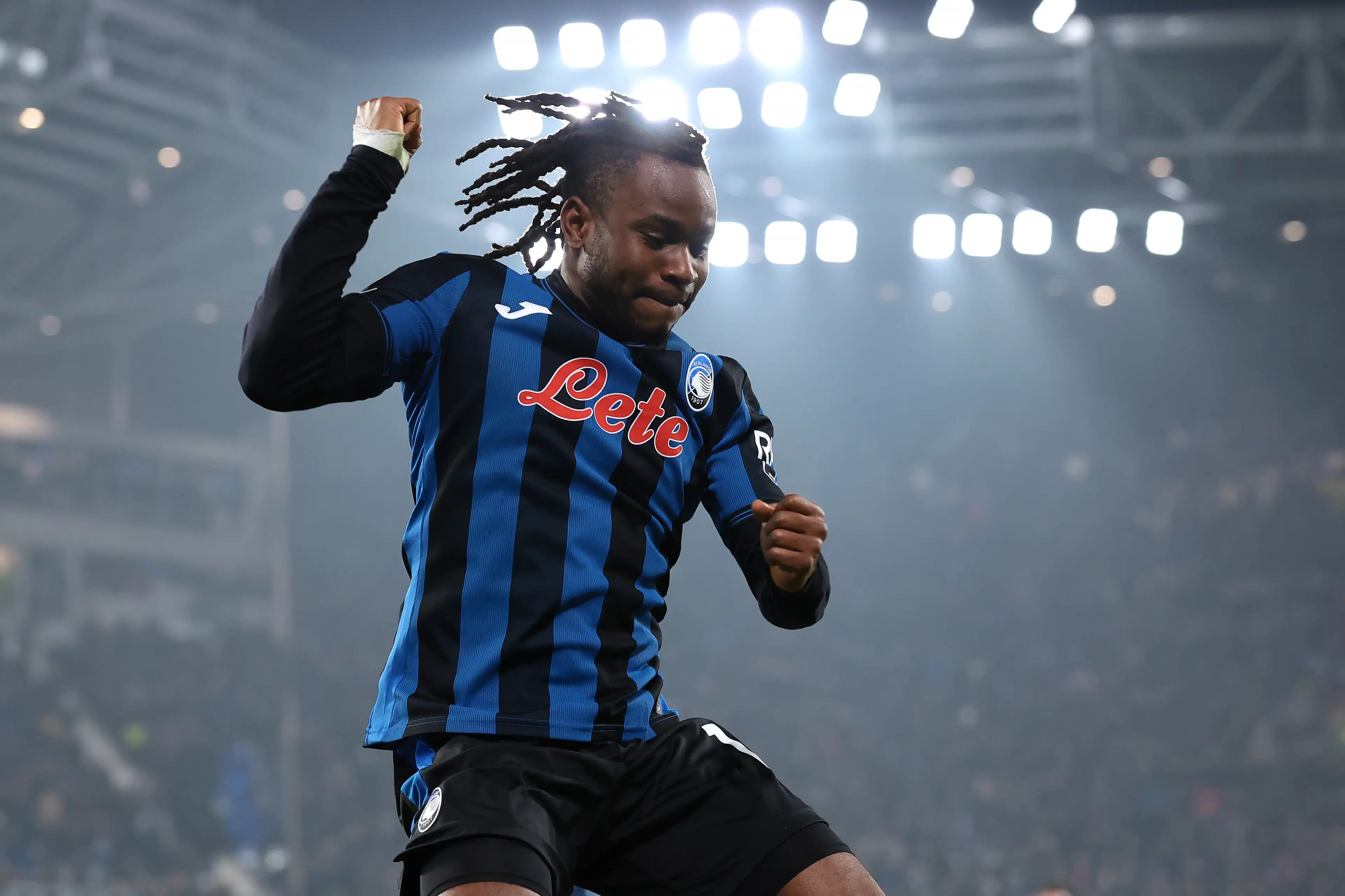 Ademola Lookman after netting in the Champions League- Getty