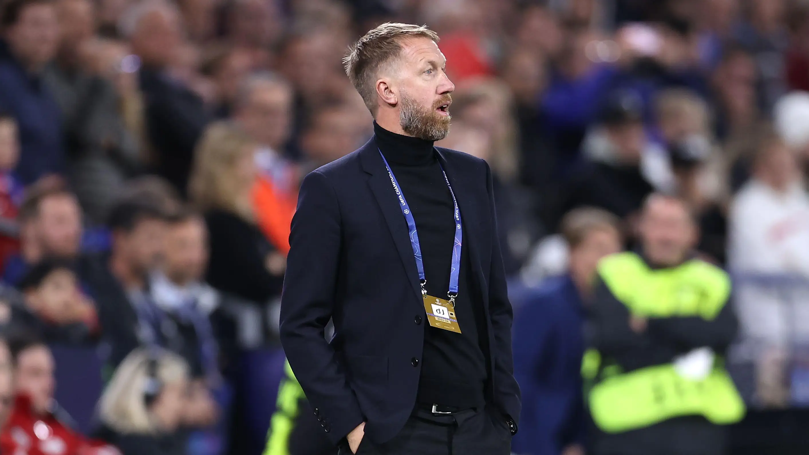 Graham Potter during Chelsea's win against FC Salzburg. (Alamy)