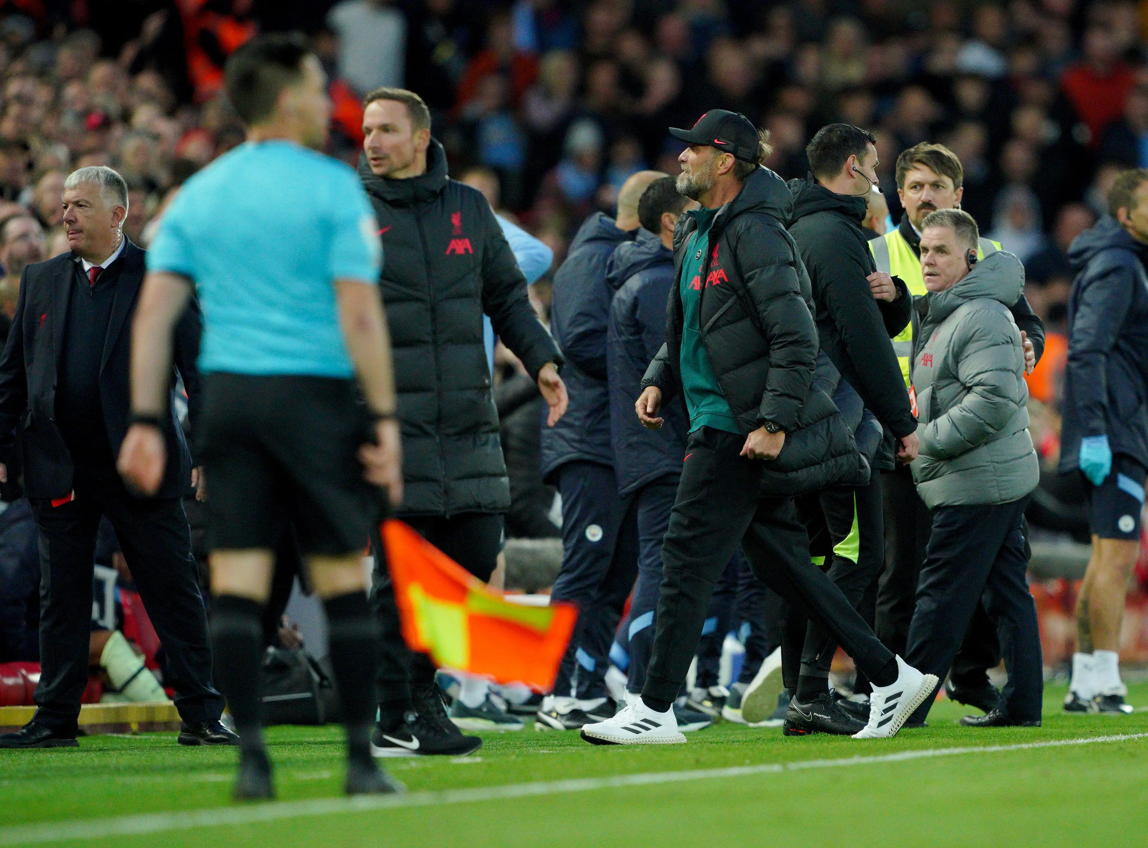 Klopp was sent off against Manchester City on Sunday (Image: Alamy)