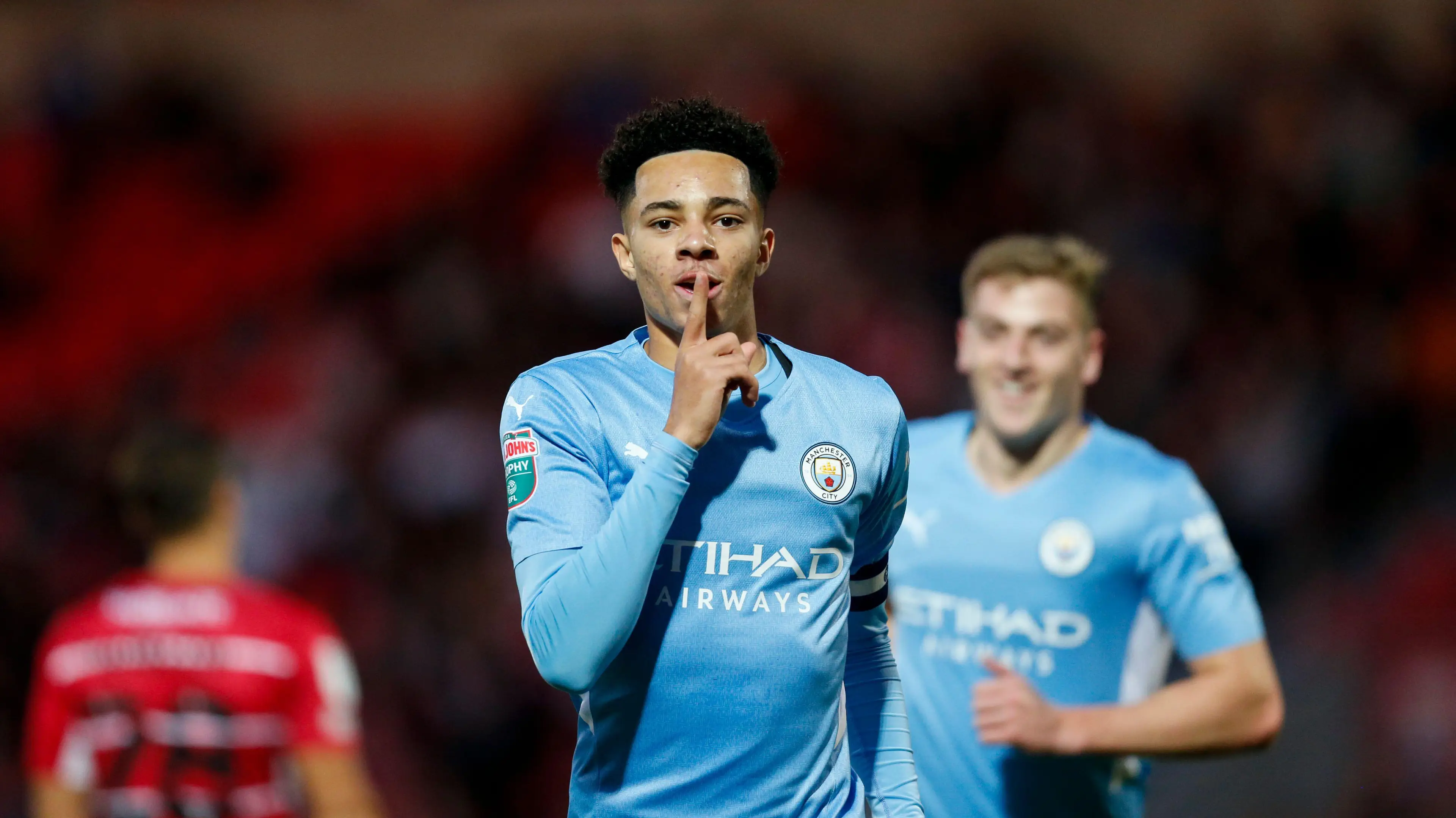 Manchester City's Samuel Edozie in action