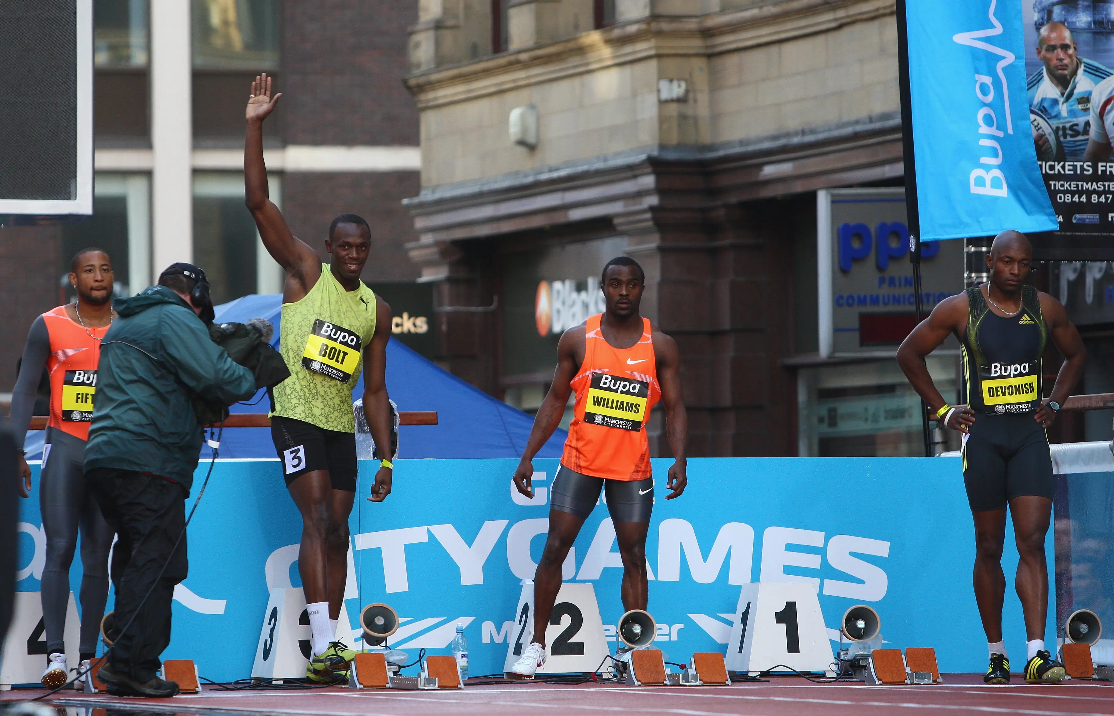 Usain Bolt also holds the record for the fastest time over 150 metres. Image: Getty
