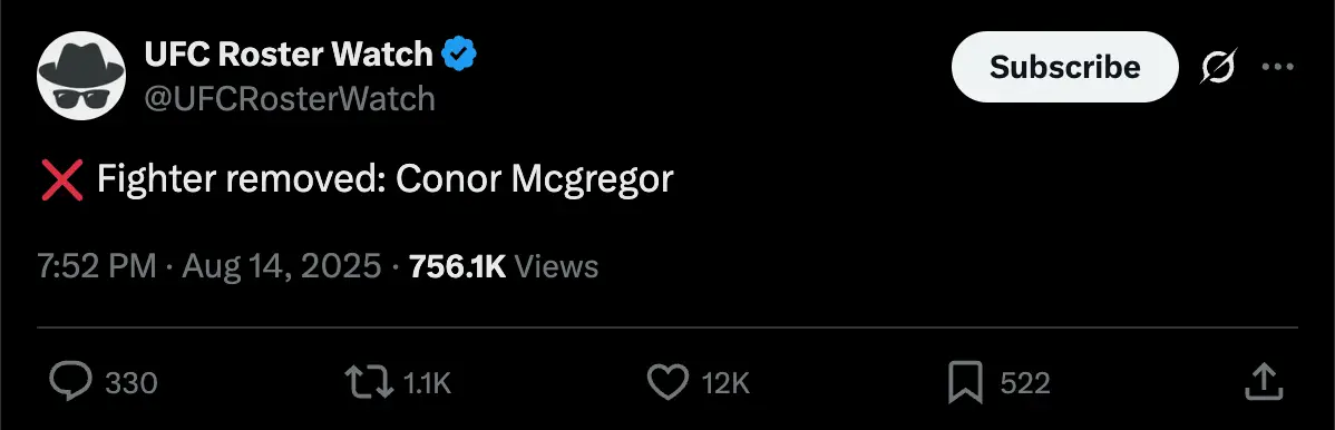 Image: Twitter/@UFCRosterWatch