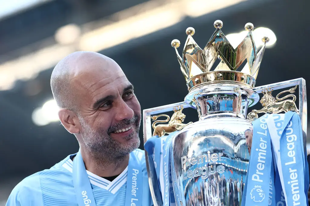 Pep Guardiola and Manchester City won the 2023/24 Premier League with 91 points. (Image: Getty)