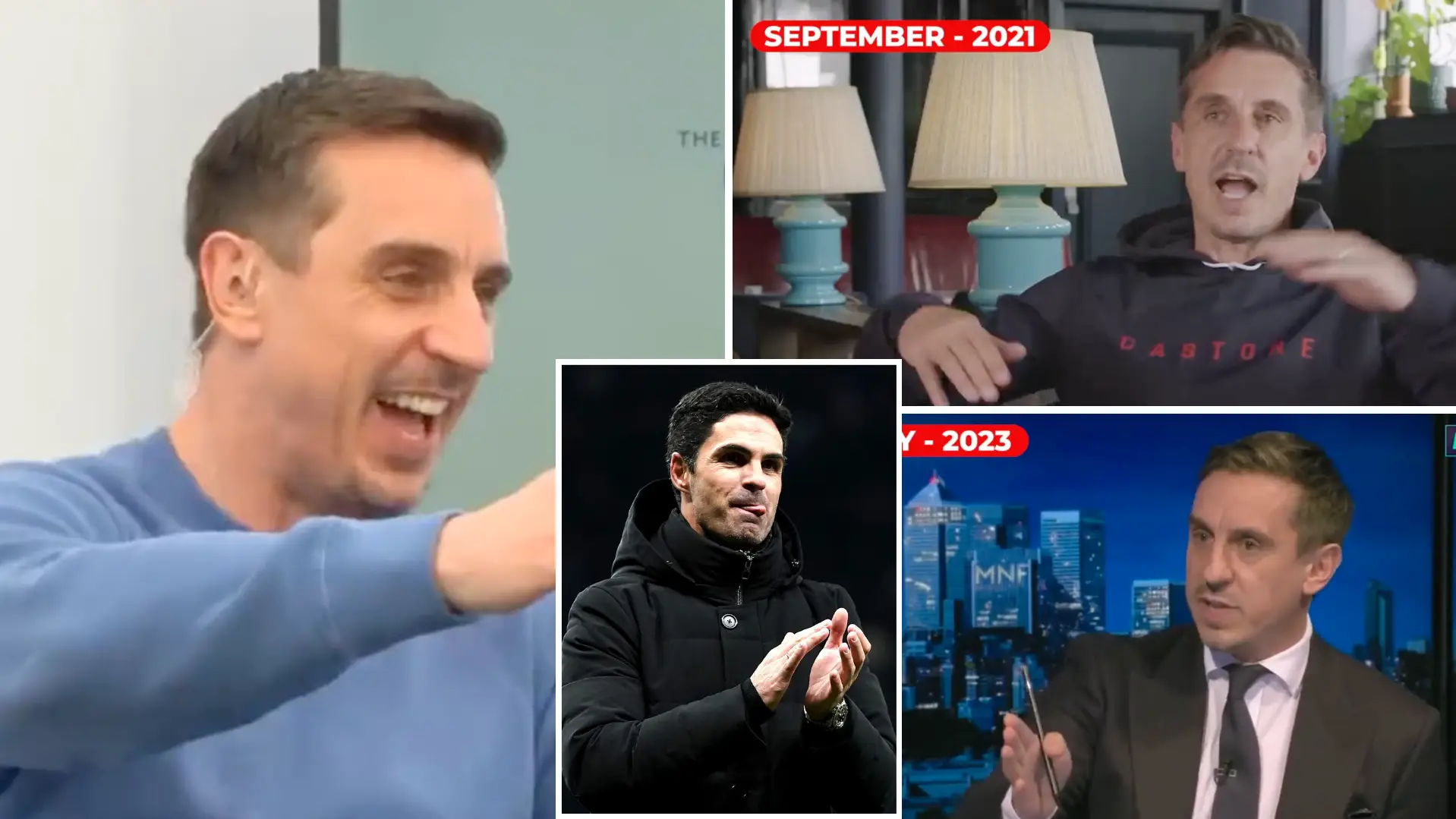 Arsenal fan produces incredible compilation to 'prove' Gary Neville's 'agenda' against Gunners