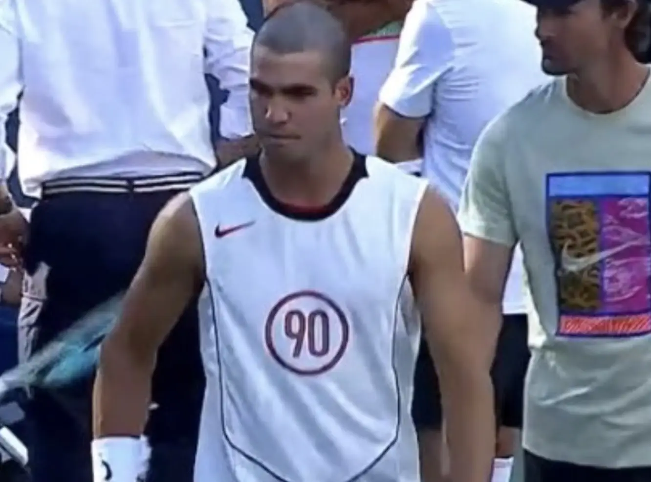 Alcaraz sported a new look upon arrival at the US Open (Image: Twitter)