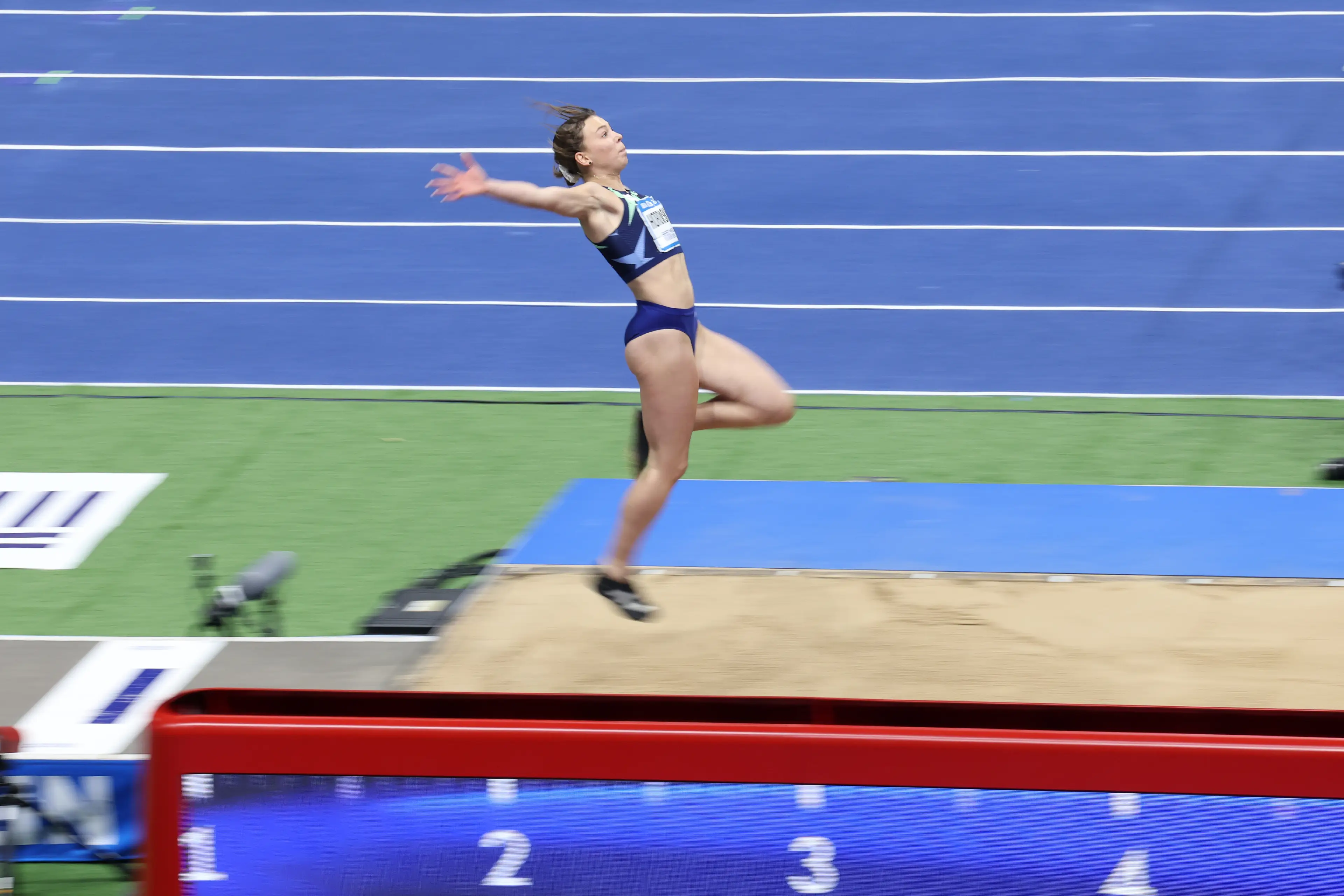 Nikola Horowska competes in the Women's long jump on February 14, 2025 in Berlin. Image credit: Getty