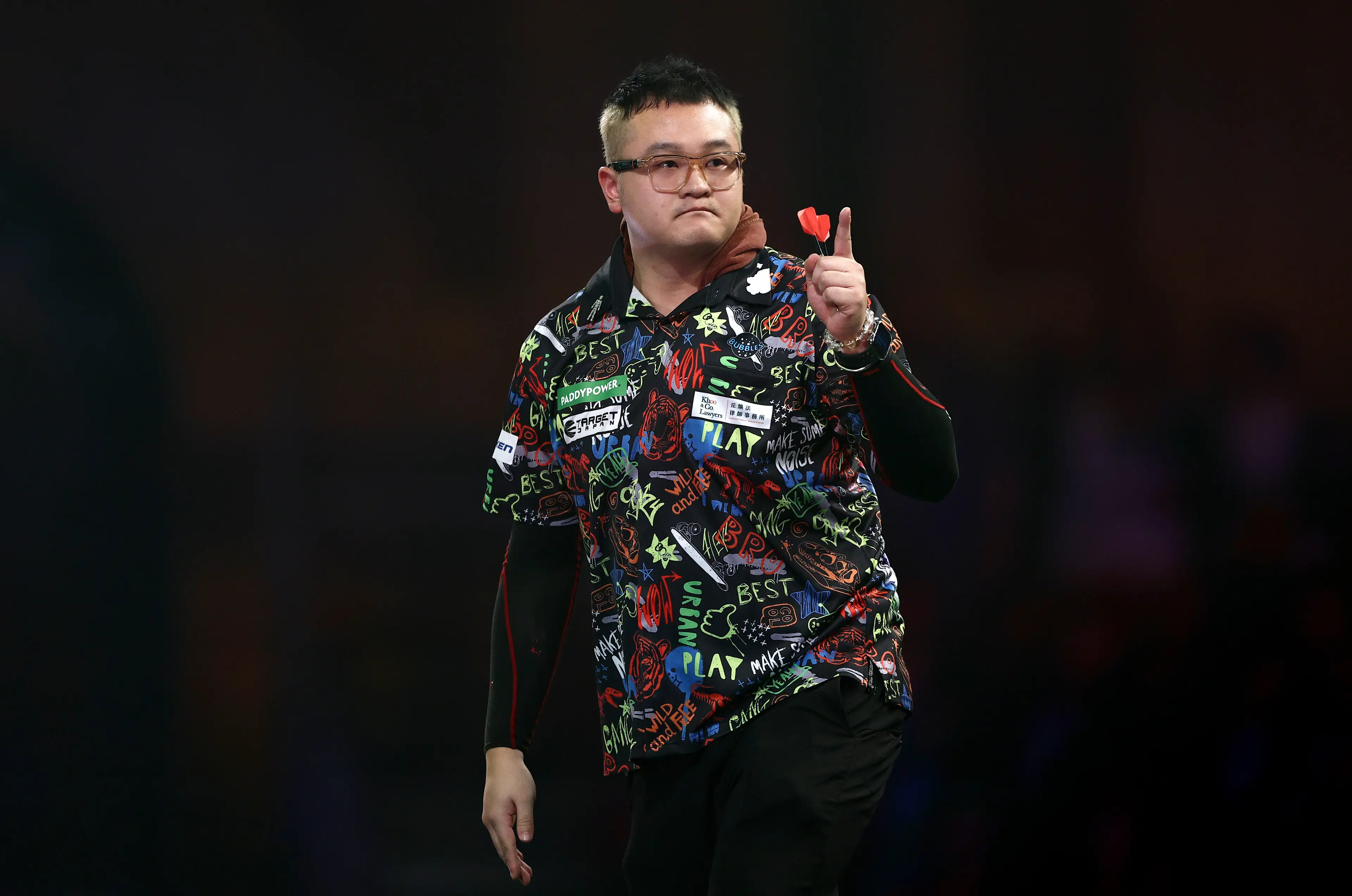 Lok Yin Lee on his Ally Pally debut. Image credit: Getty