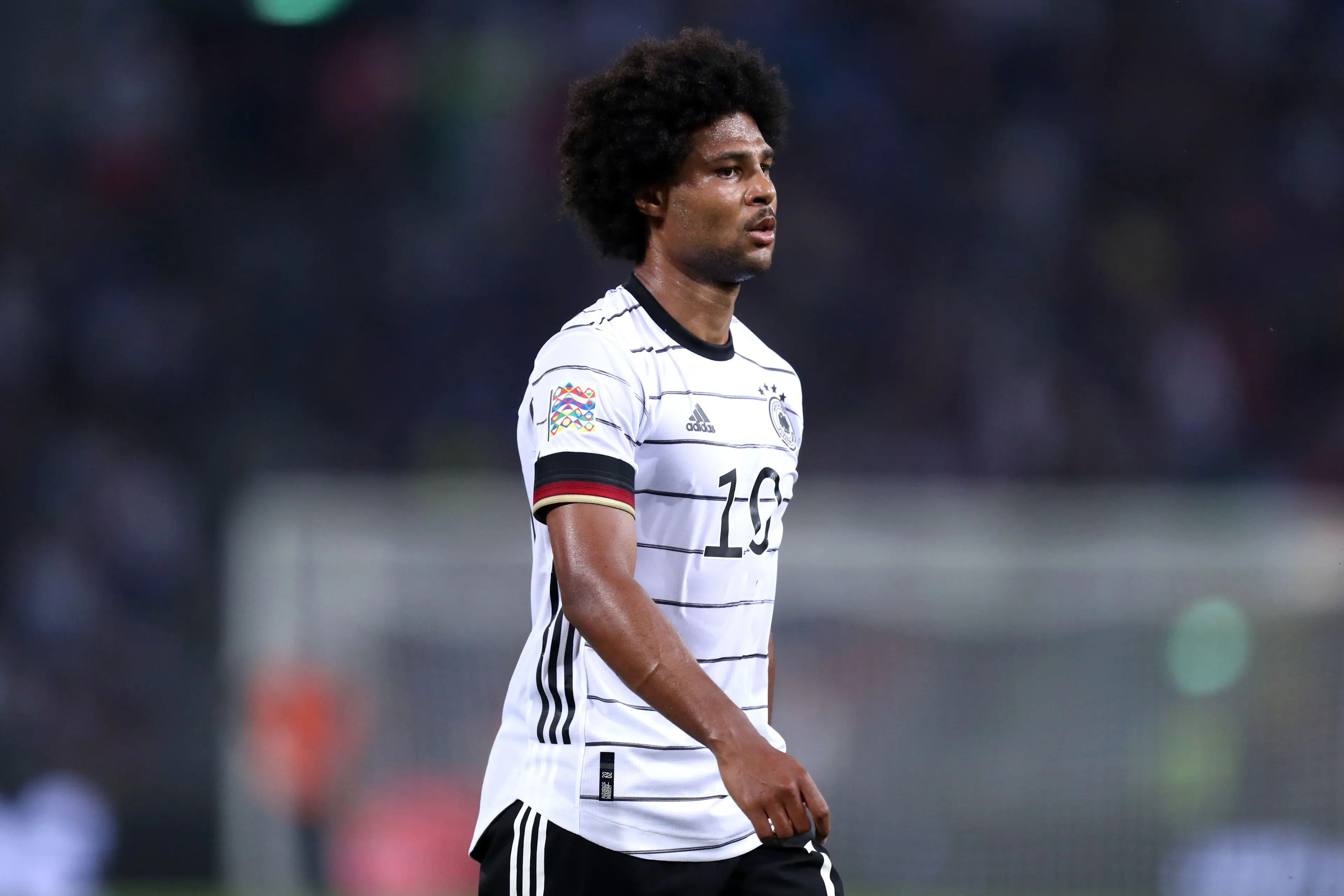 Serge Gnabry looks on during the Uefa Nations League Group C match between Italy and Germany. (Alamy)