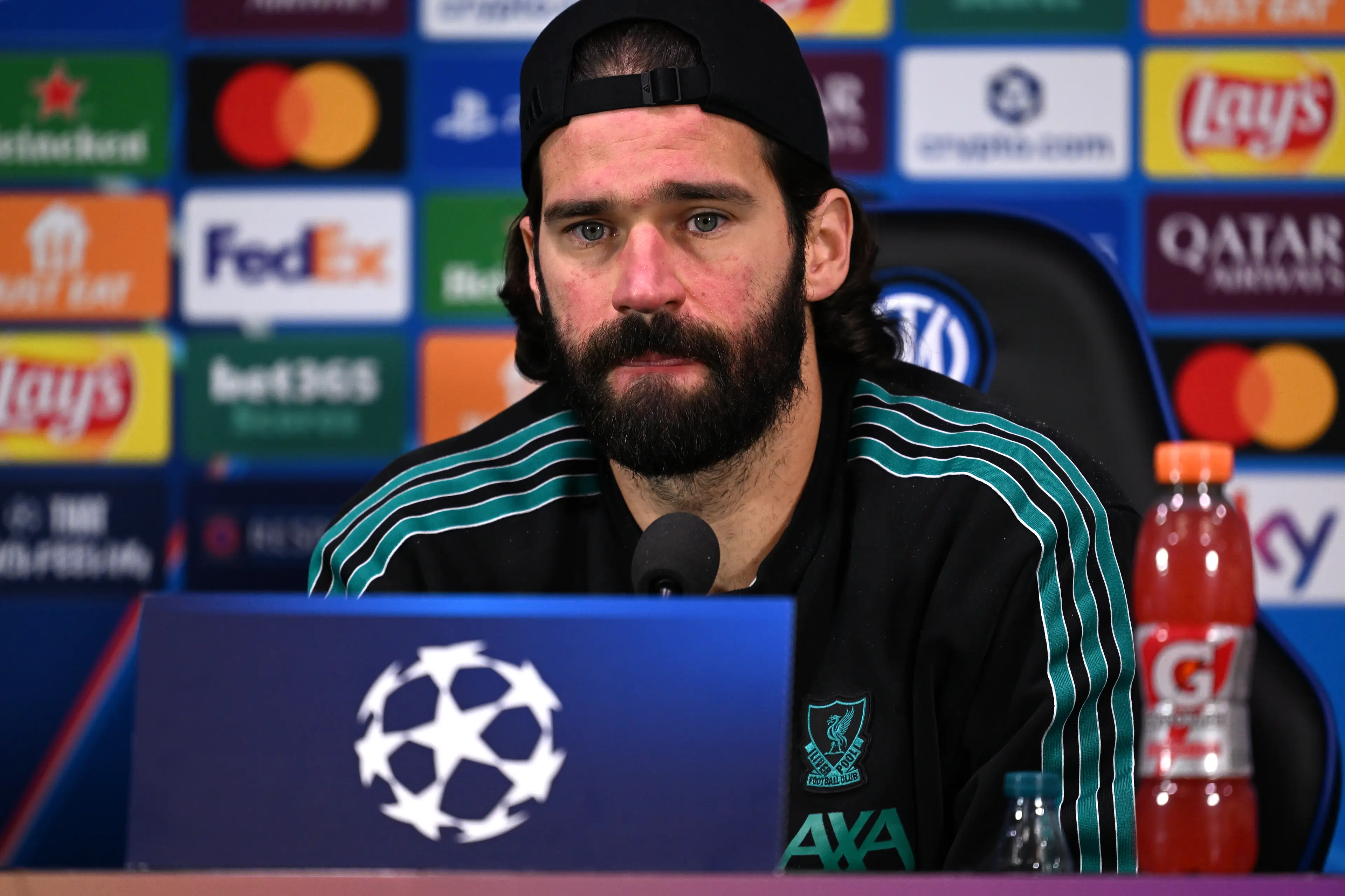 Alisson addressed the Mo Salah situation in a press conference. Image: Getty