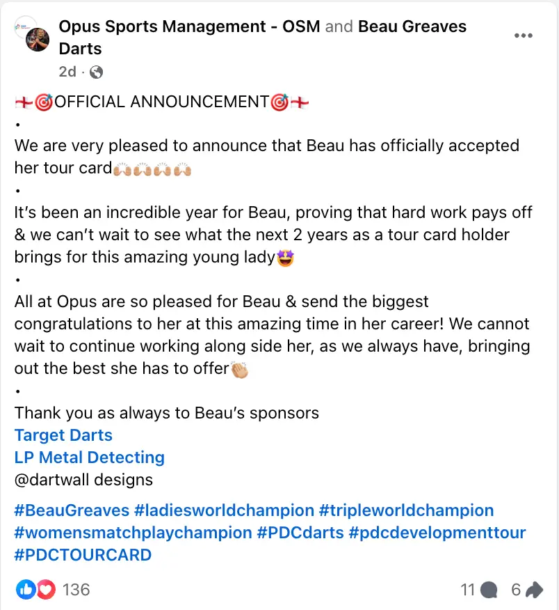 Image: Facebook/Opus Sports Management