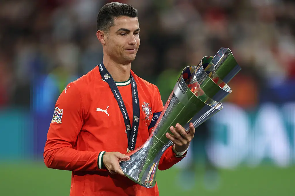 Cristiano Ronaldo with the Nations League trophy (Credit:Getty)