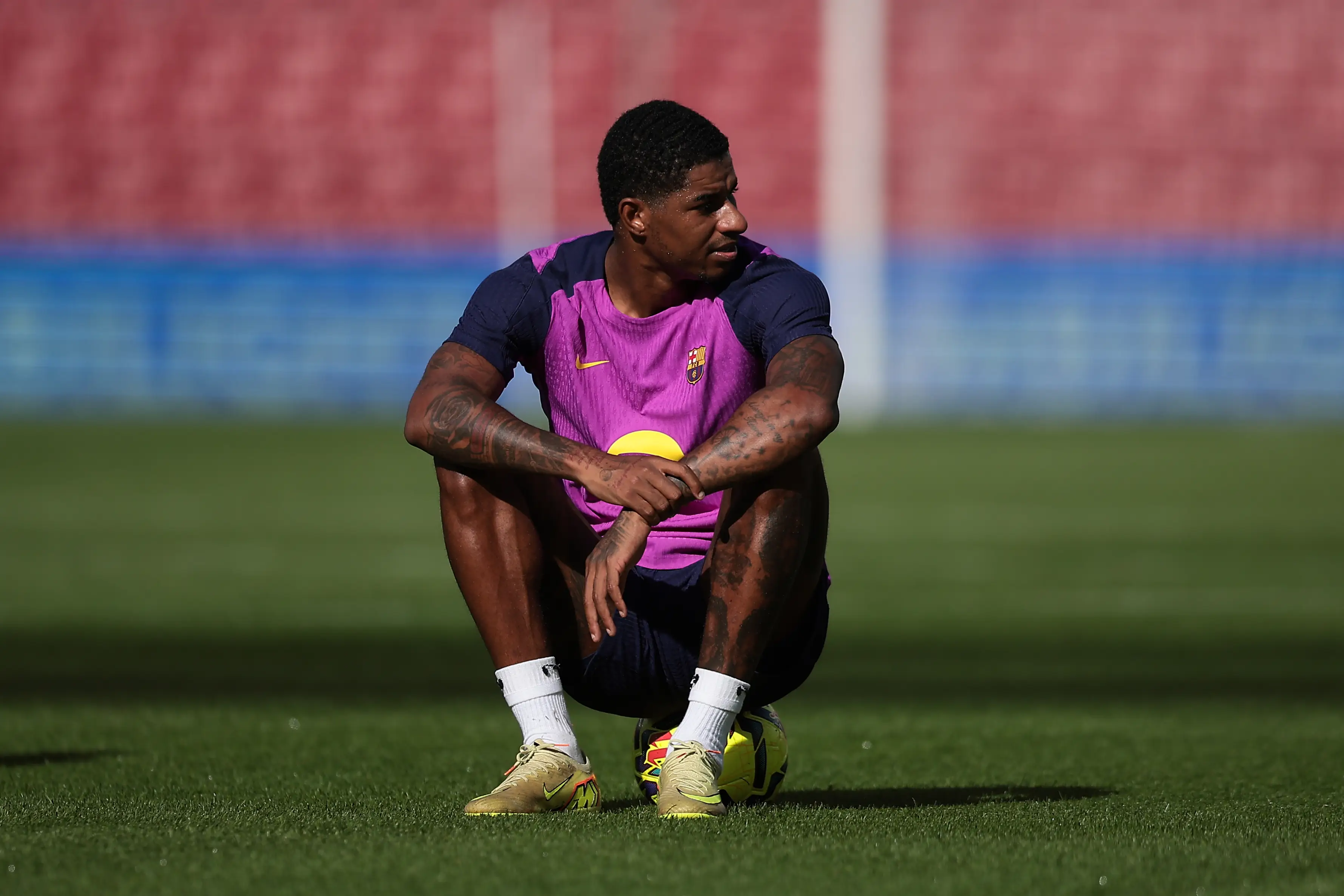 Hansi Flick still wants more from Rashford. Image: Getty