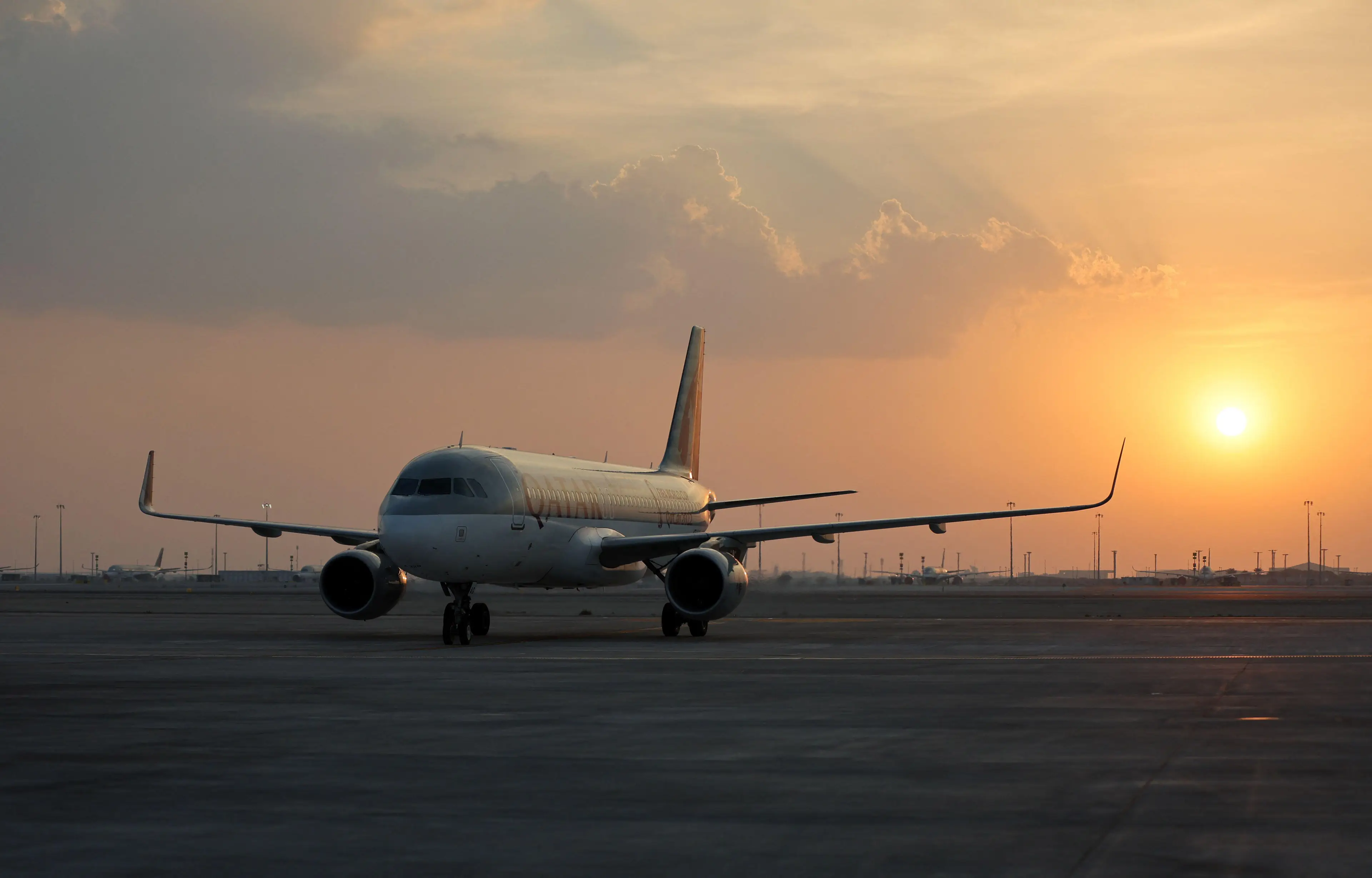 One team arrive at Doha airport ahead of the World Cup. Image: Alamy