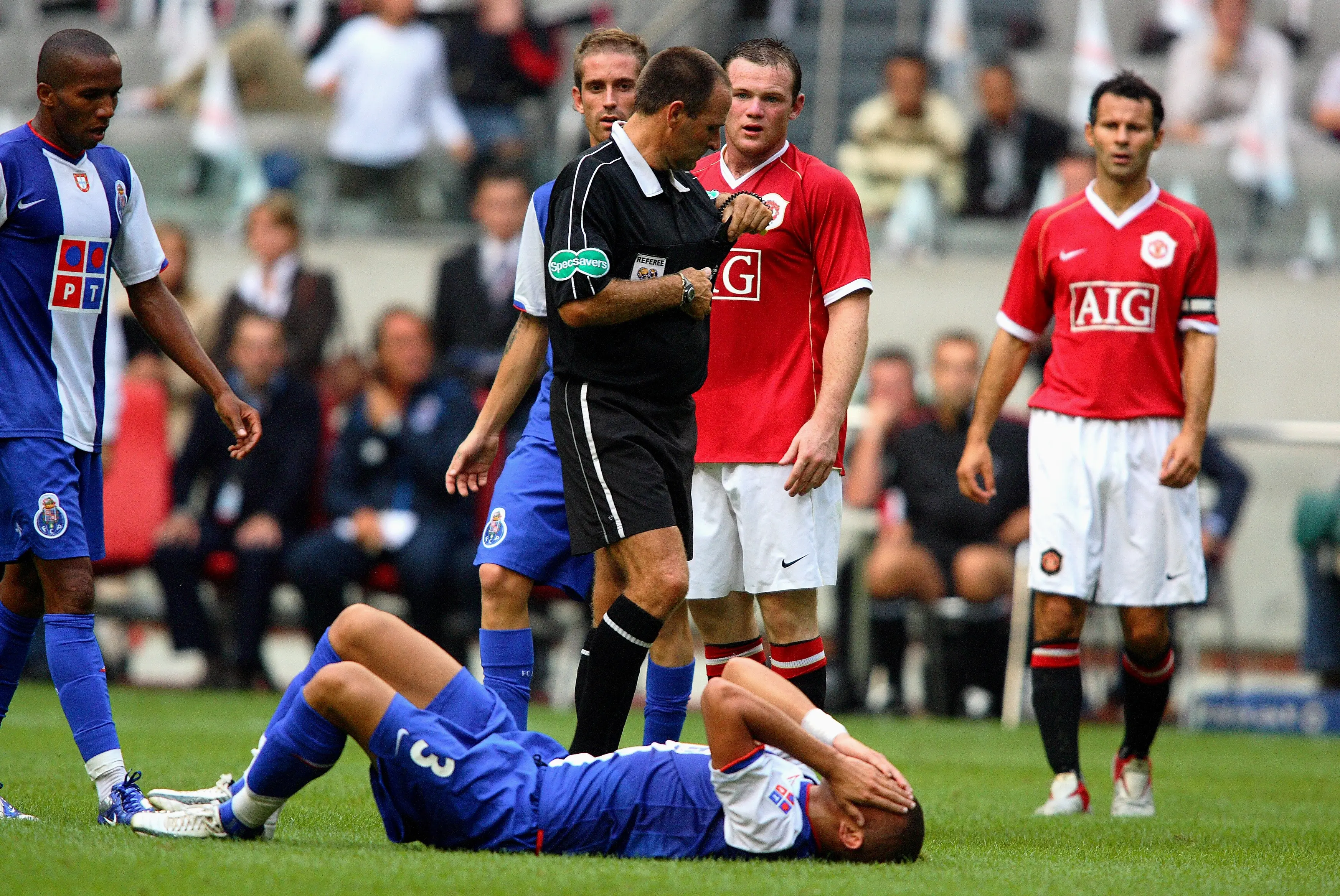 Rooney was sent off for a trailing arm that appeared to strike Pepe. Image credit: Getty