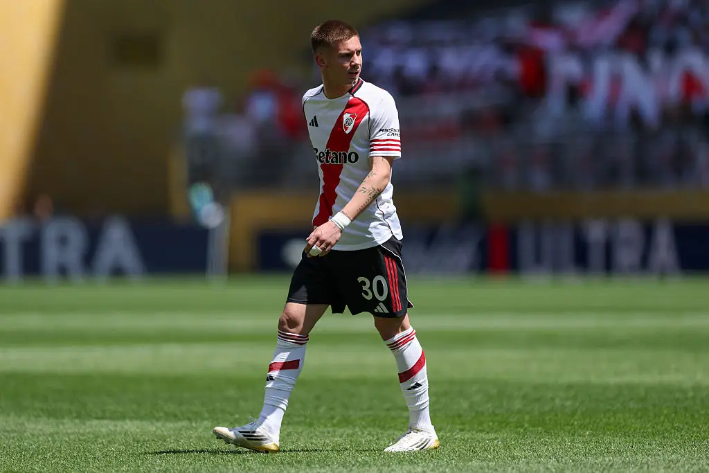 Franco Mastantuono in action for River Plate (Credit:Getty)