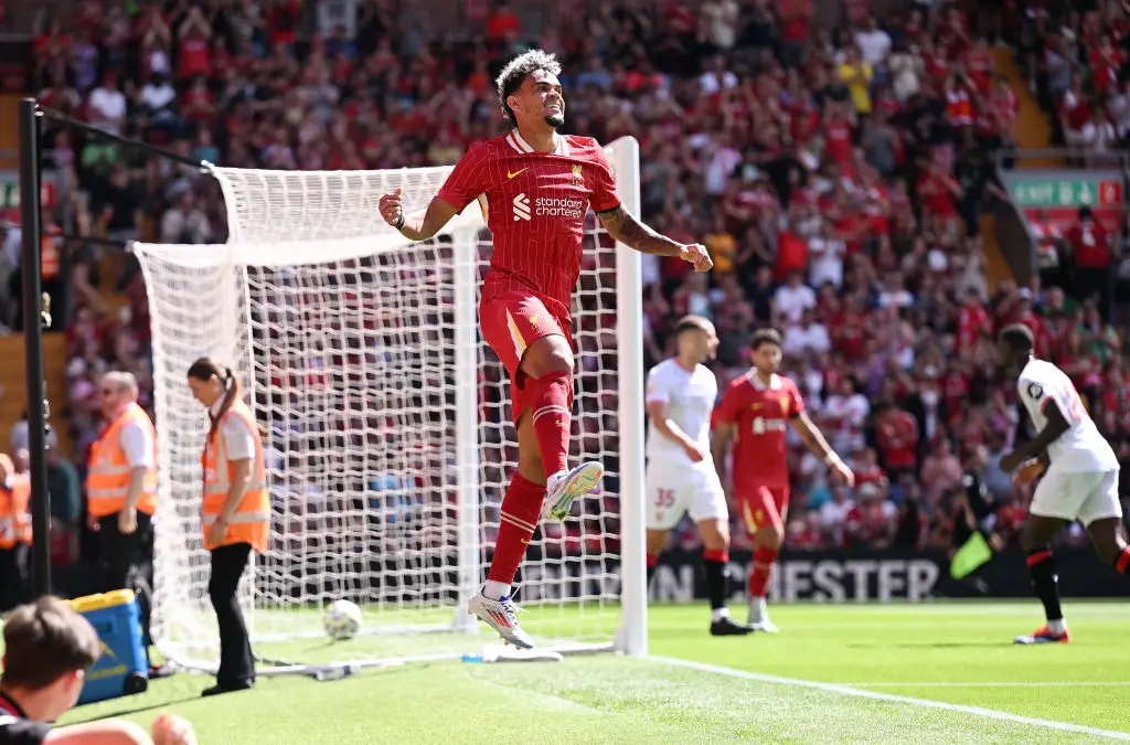 Luis Diaz scored twice during Liverpool's 4-1 win over Sevilla in preseason on Sunday. (Image: Getty)