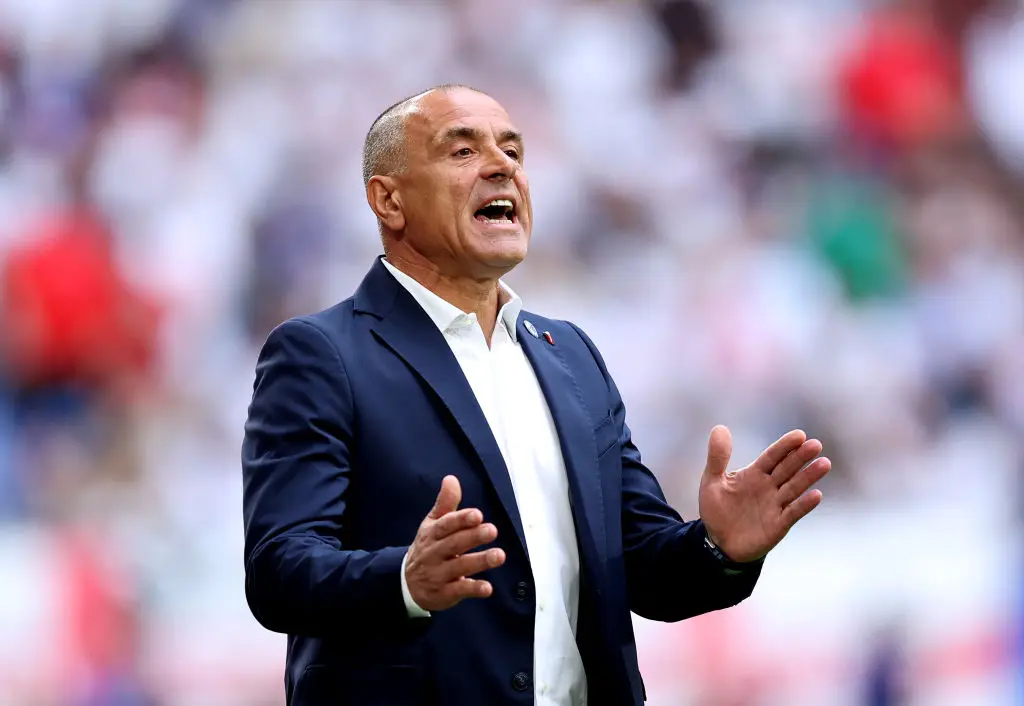 Francesco Calzona pictured during the Euro 2024 last 16 match between England and Slovakia (