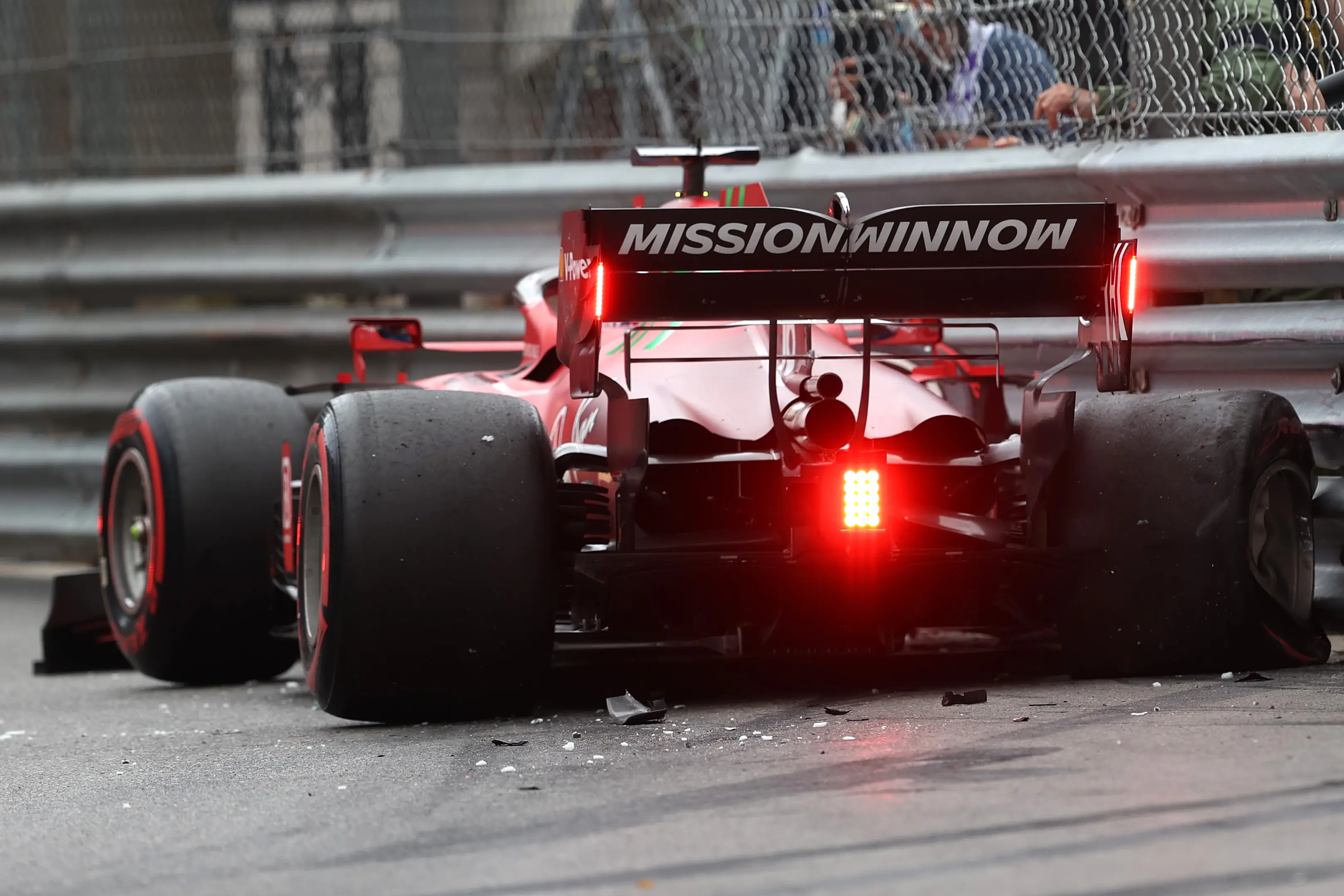 Charles Leclerc crashed during qualifying at the 2021 Monaco Grand Prix. Image: Getty