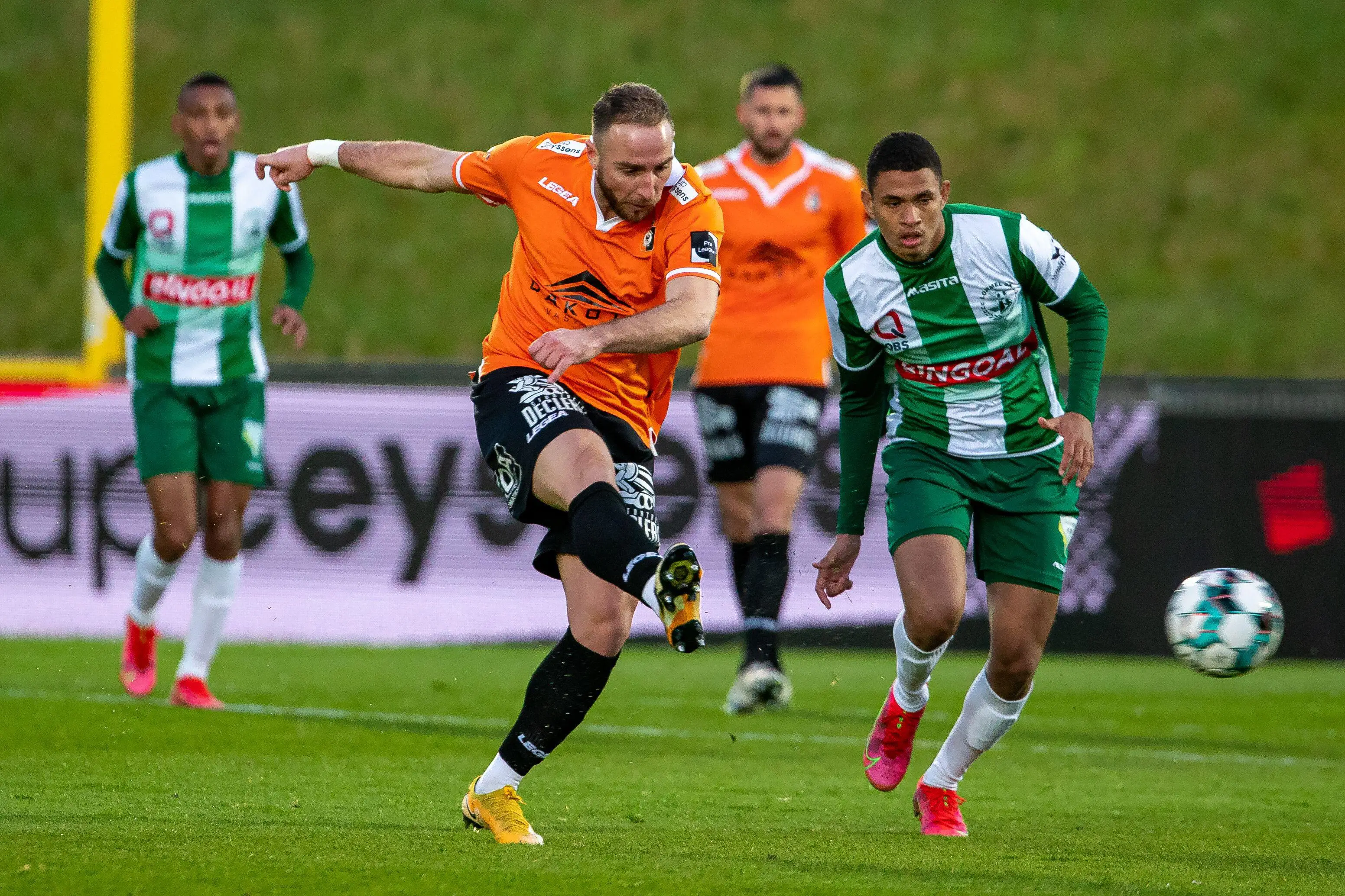 Diego Rosa (right) in action for Lommel SK. Belga News Agency / Alamy