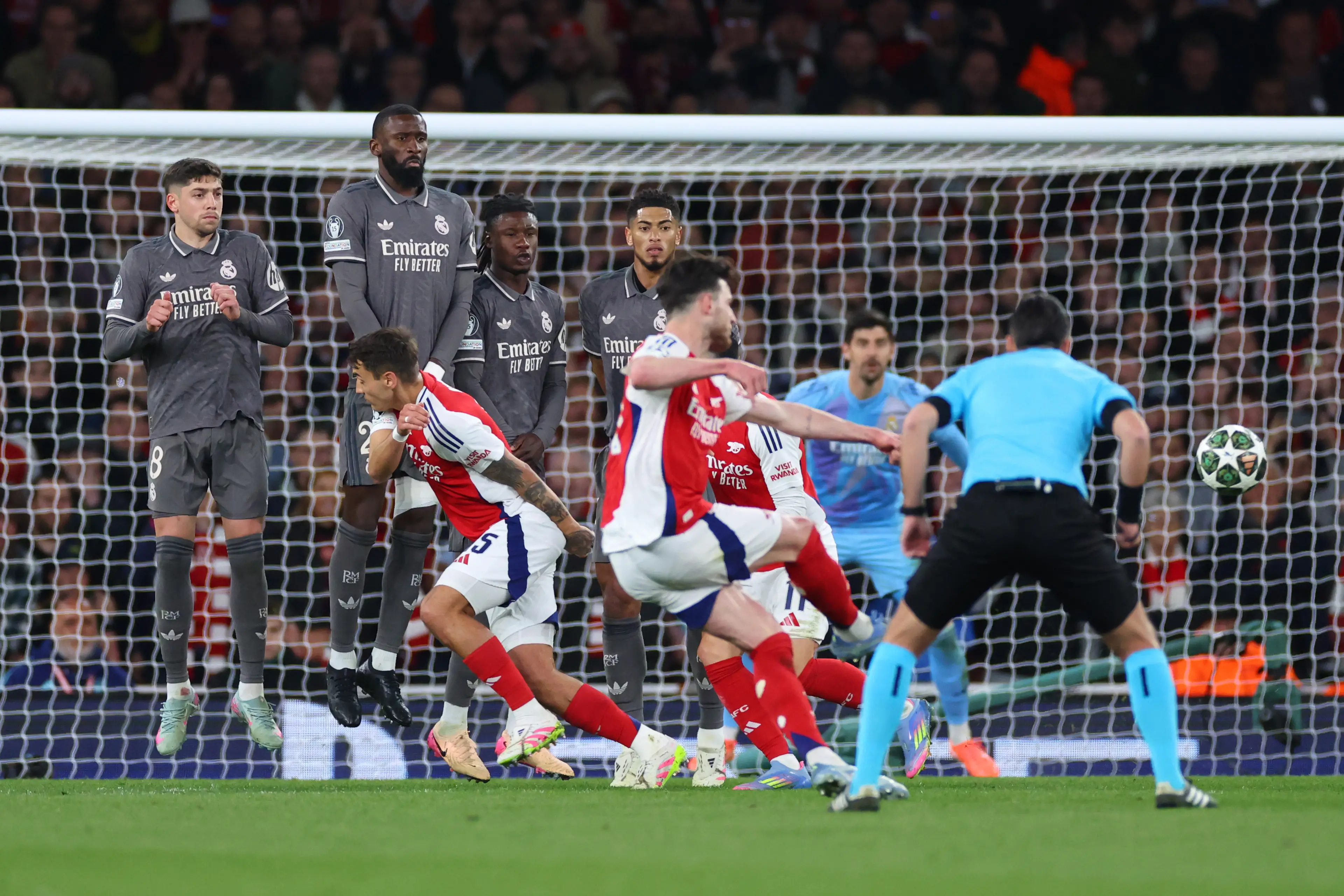 Declan Rice bagged a brace in Arsenal's 3-0 win over Real Madrid last season. Image: Getty