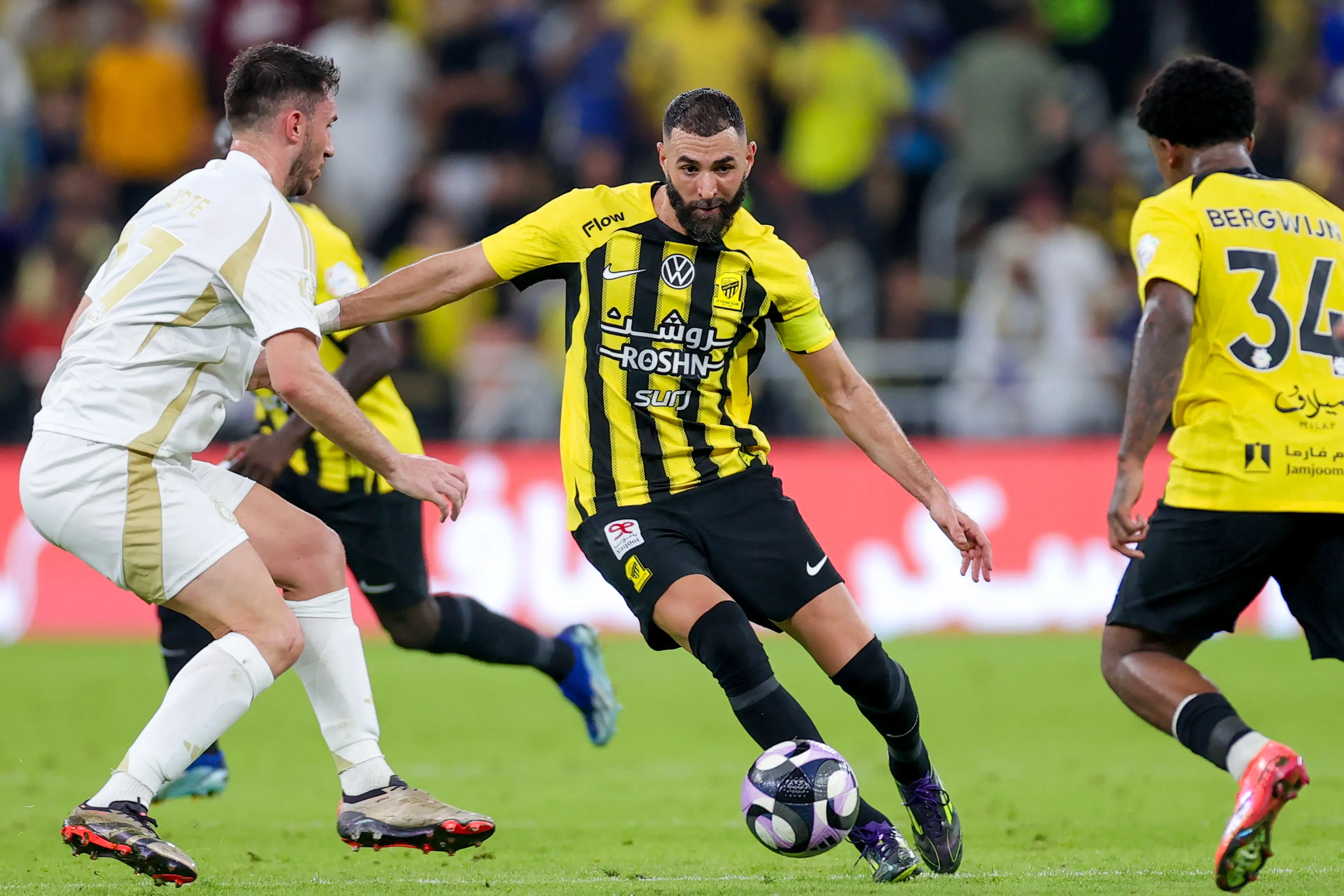 Karim Benzema in action for Al Ittihad. Image: Getty