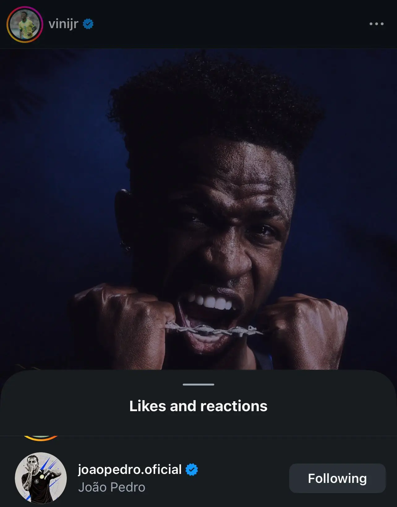 Joao Pedro liked Vinicius Jr's Instagram post despite missing out on the World Cup. Image: Getty