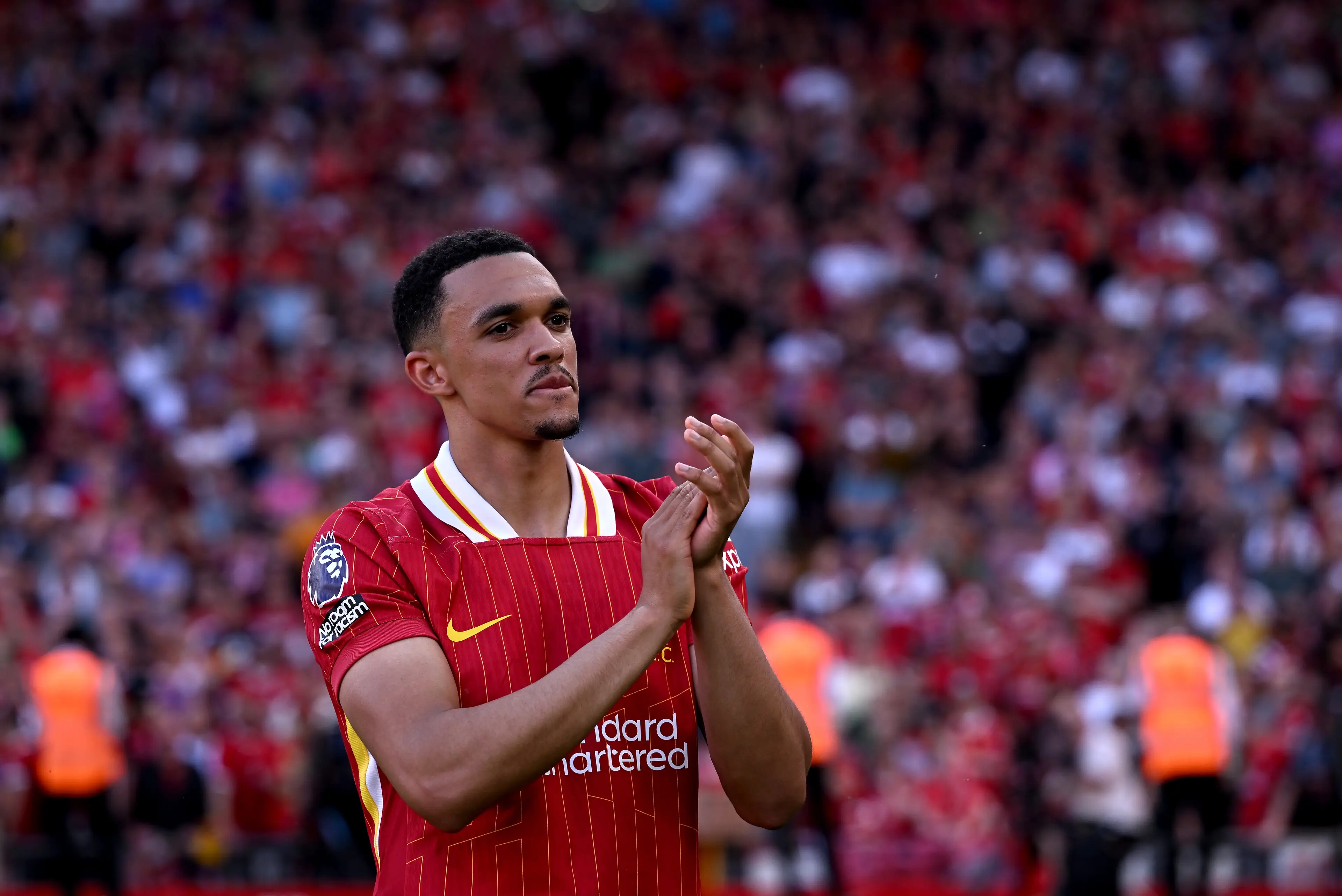 Trent Alexander-Arnold's Liverpool contract expires in the summer of 2025. Image: Getty 