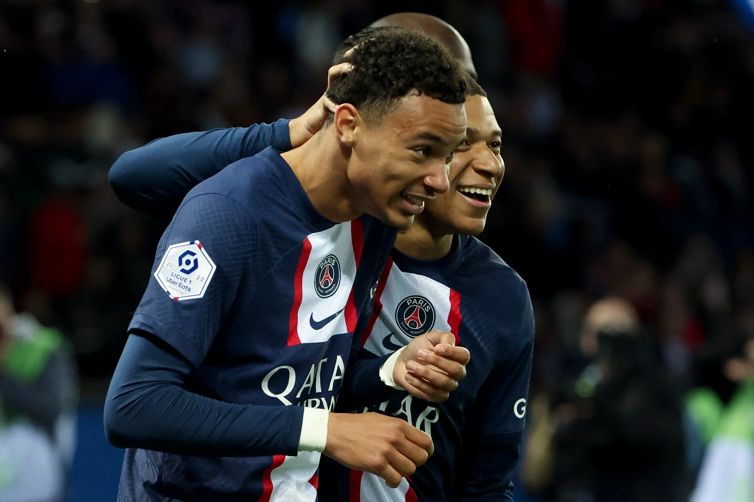 Mbappe and Ekitike during their time at PSG. Image credit: Getty