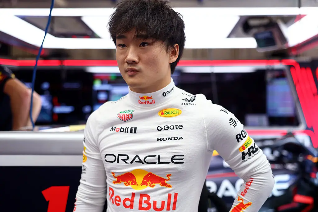 Yuki Tsunoda is facing pressure about his future at Red Bull. (Image: Mark Thompson/Getty Images)
