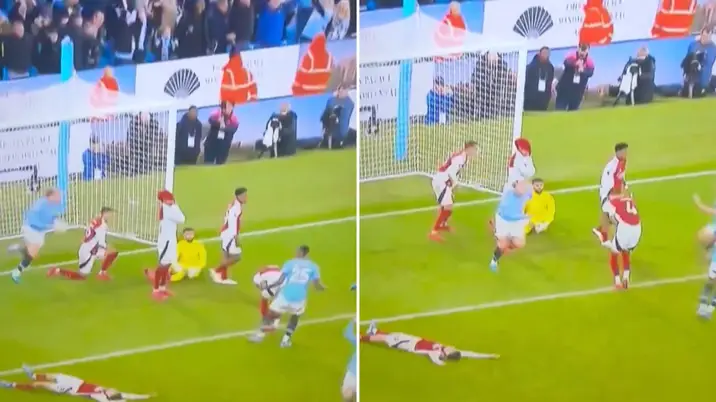 Fans spot what Erling Haaland did after Man City’s last-gasp equaliser against Arsenal
