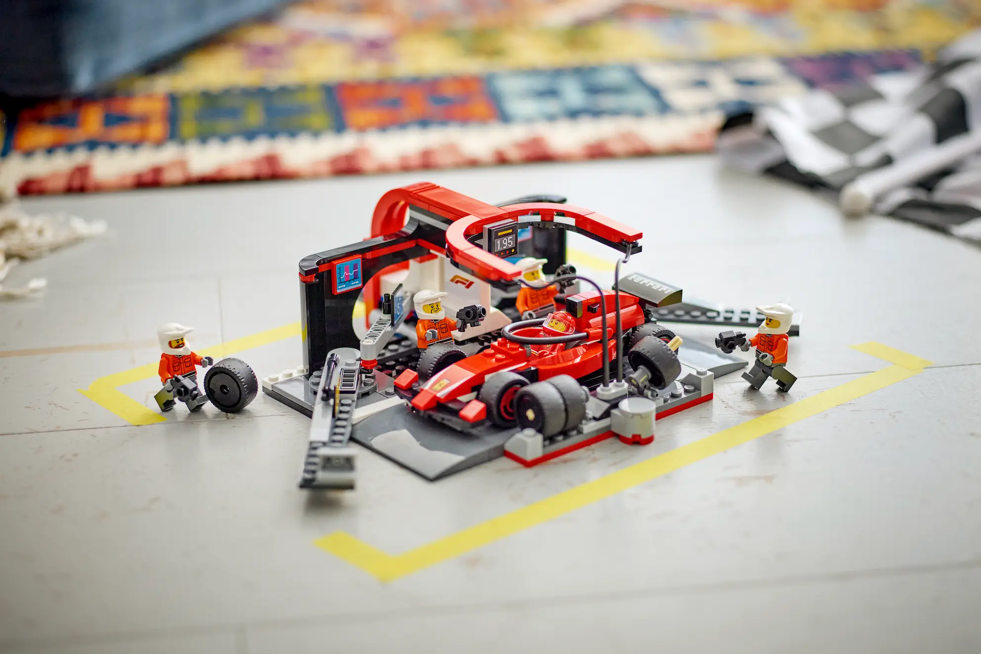 LEGO City Pit Stop & Pit Crew with Ferrari Car- LEGO and F1