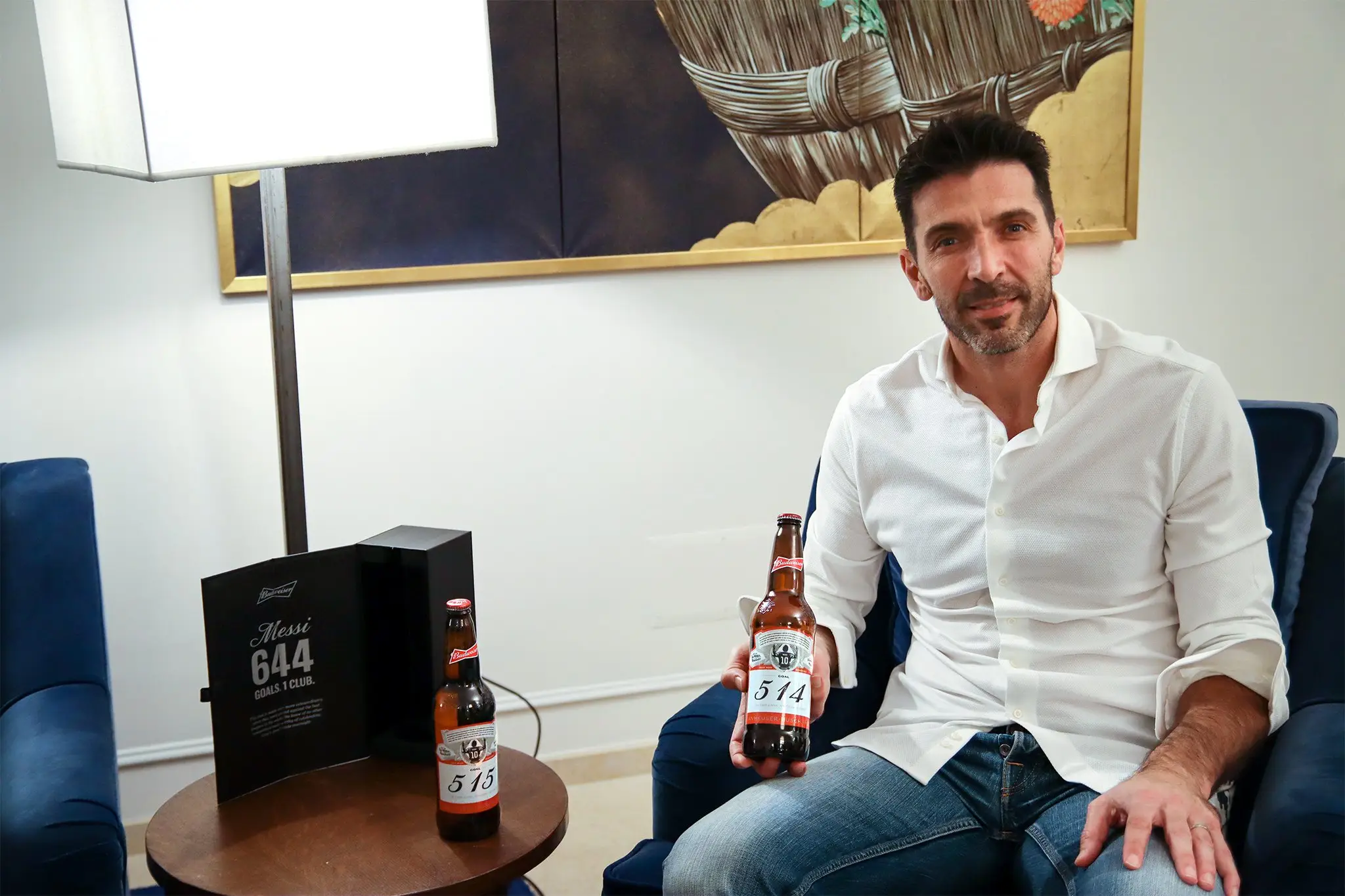 Gianluigi Buffon was delighted with his beers sent by Lionel Messi. Image: Gianluigi Buffon
