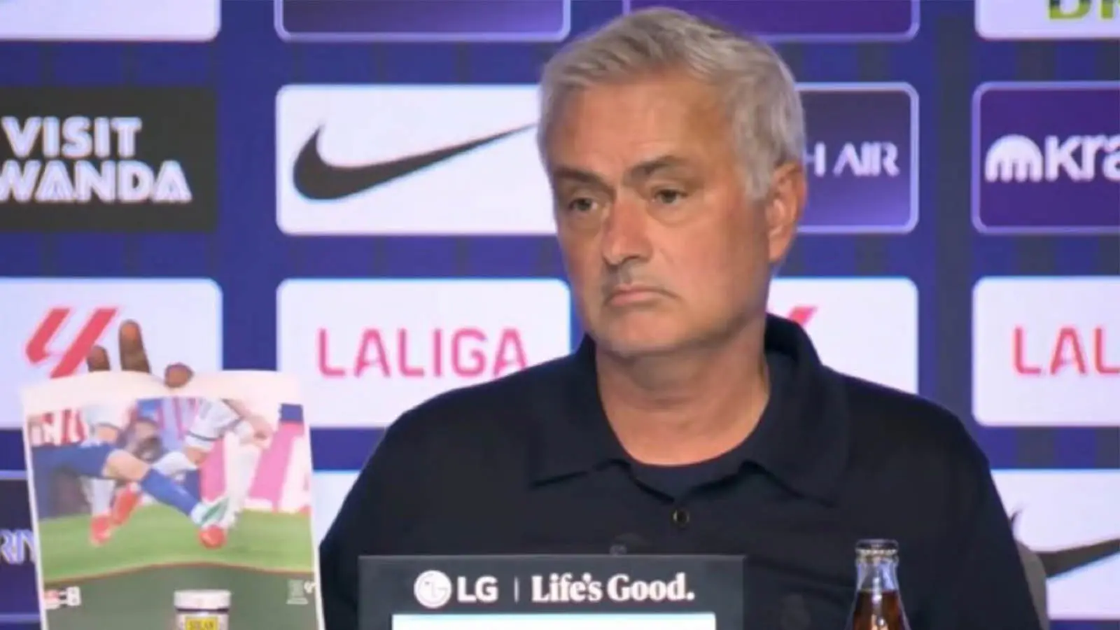 Jose Mourinho pulled out 'evidence' during his post-match press conference (Image: LaLiga)