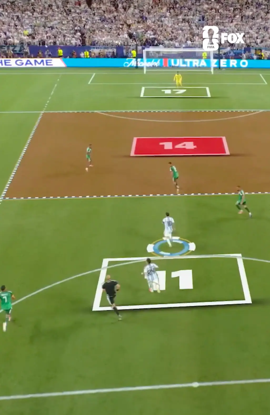 Messi before scoring versus Algeria. Image credit: FOX Sports