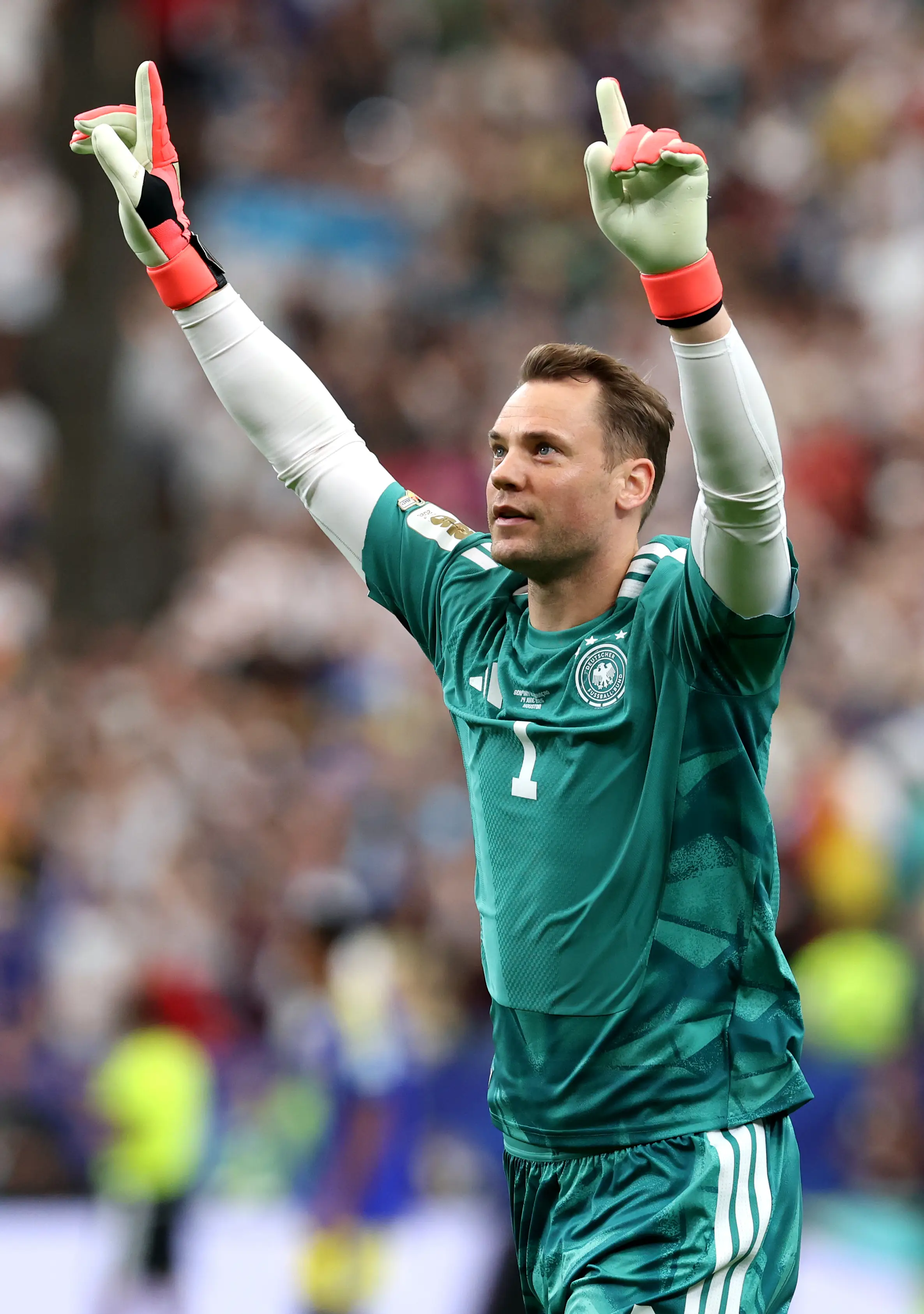 Neuer during Sunday's clash between Germany and Curacao. Image credit: Getty