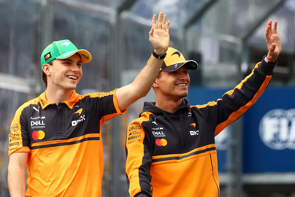 Oscar Piastri and Lando Norris are out of the Chinese GP. (Image: Joe Portlock/Getty Images)