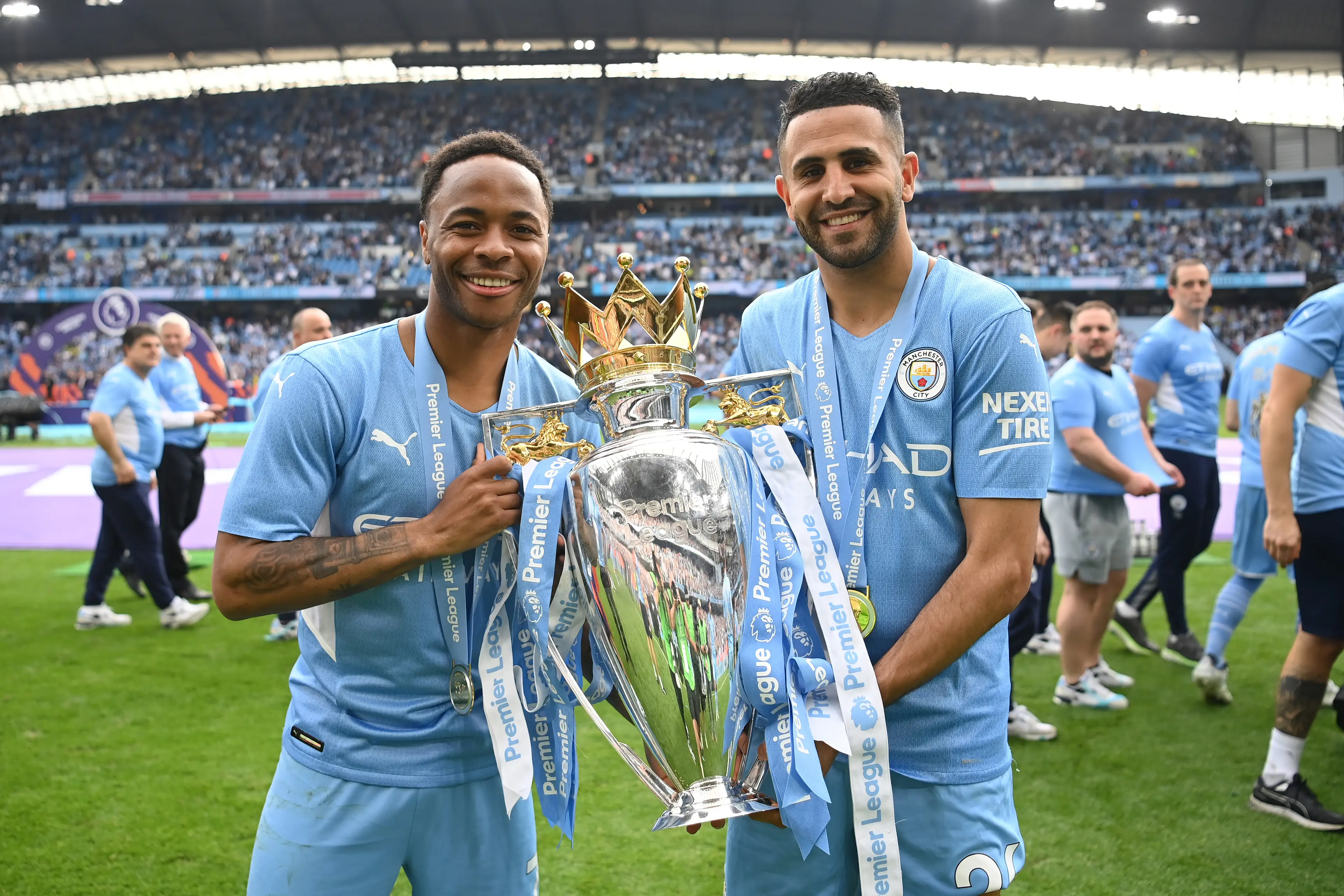 Raheem Sterling won four Premier League titles with Manchester City (Getty)