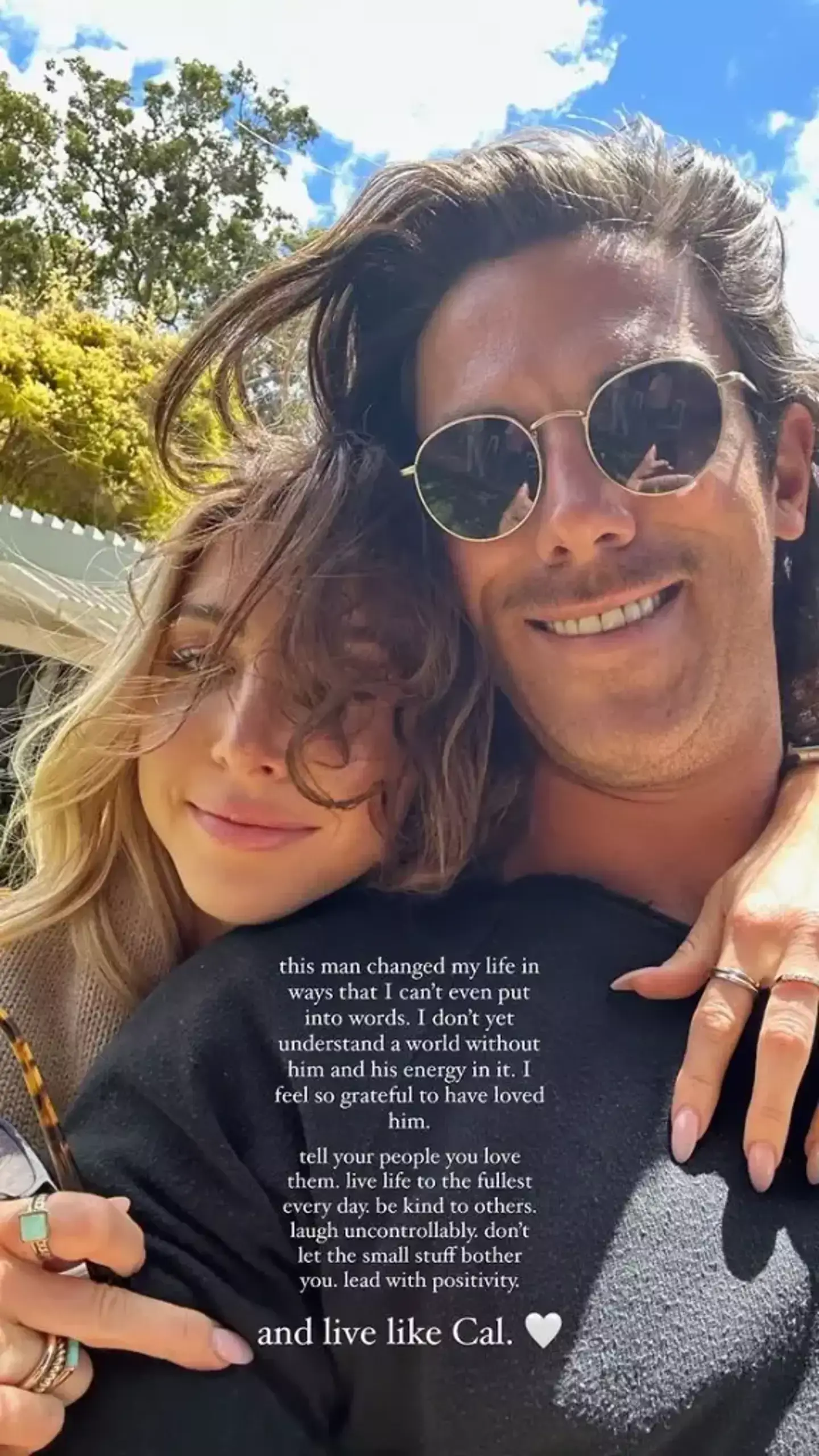 Callum's partner Emily posted a tribute on social media. Image: Instagram /@emily_livia