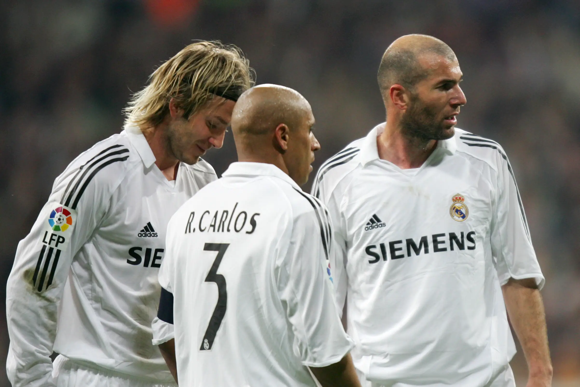 Roberto Carlos and Zinedine Zidane were among the players David Beckham named. Image: Getty 