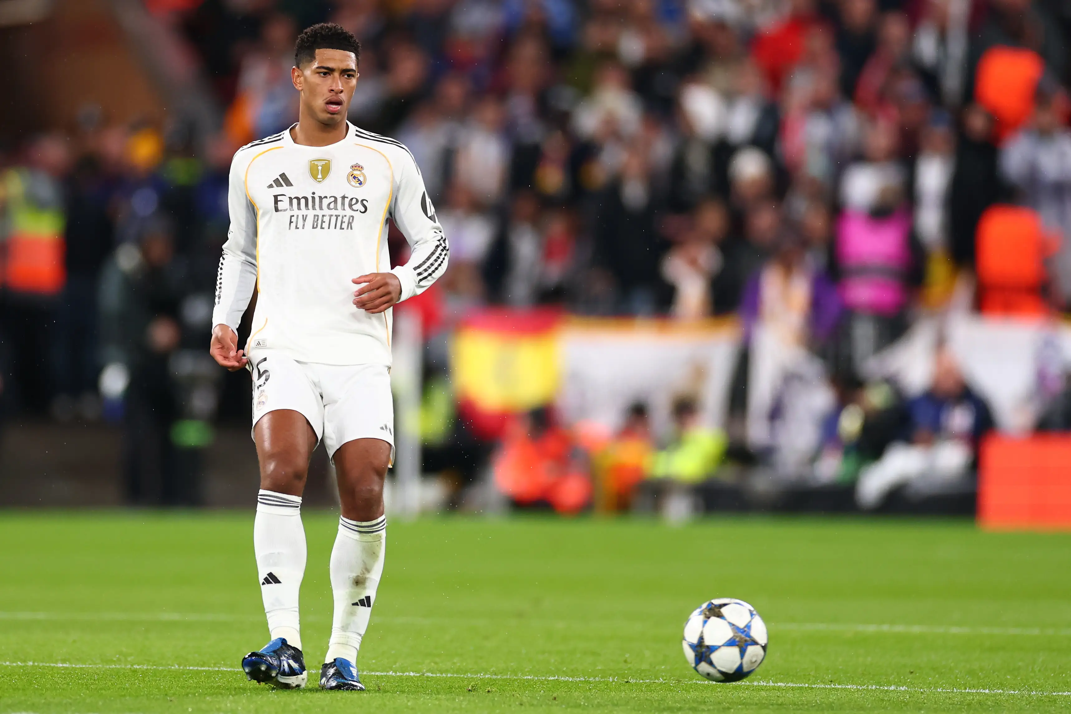 Jude Bellingham played the entire against Liverpool in the Champions League. Image: Getty 