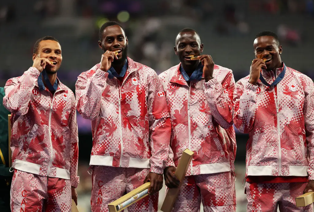 Canada won 4x100m gold at Paris 2024 (Credit:Getty)