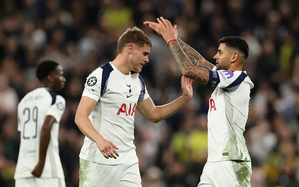 Micky van de Ven and Cristian Romero would likely leave Spurs if they were relegated (Credit:Getty)