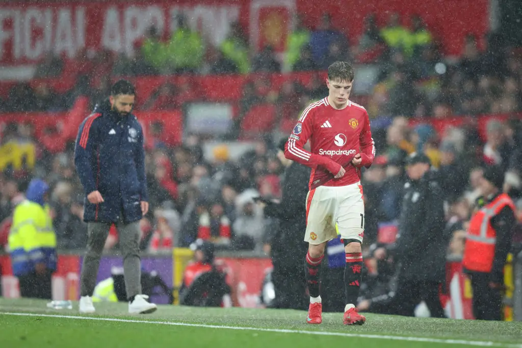 Alejandro Garnacho walked straight down the touchline against Ipswich (Credit:Getty)