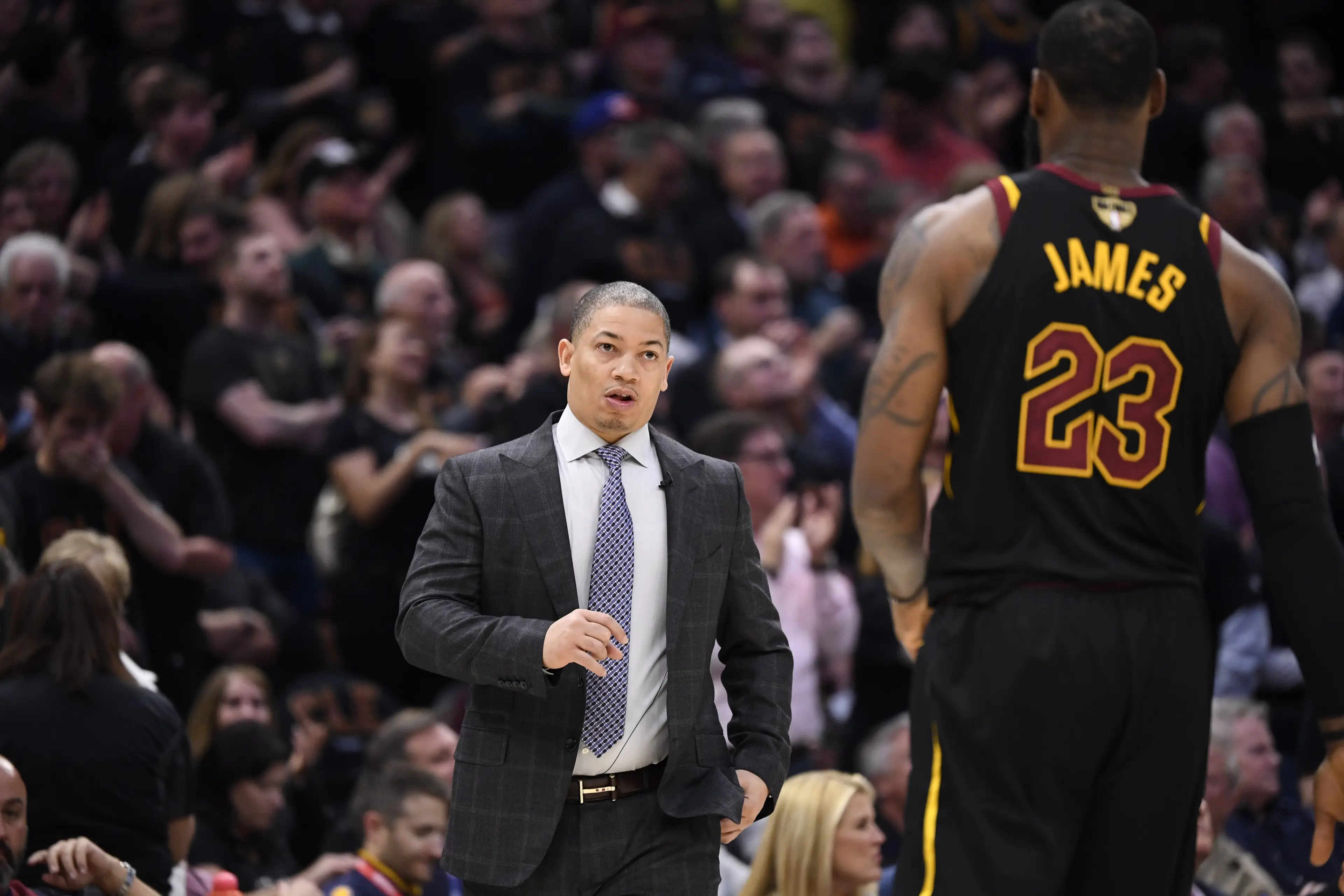 Tyronn Lue and LeBron James. Image: Greg Nelson / Contributor via Getty