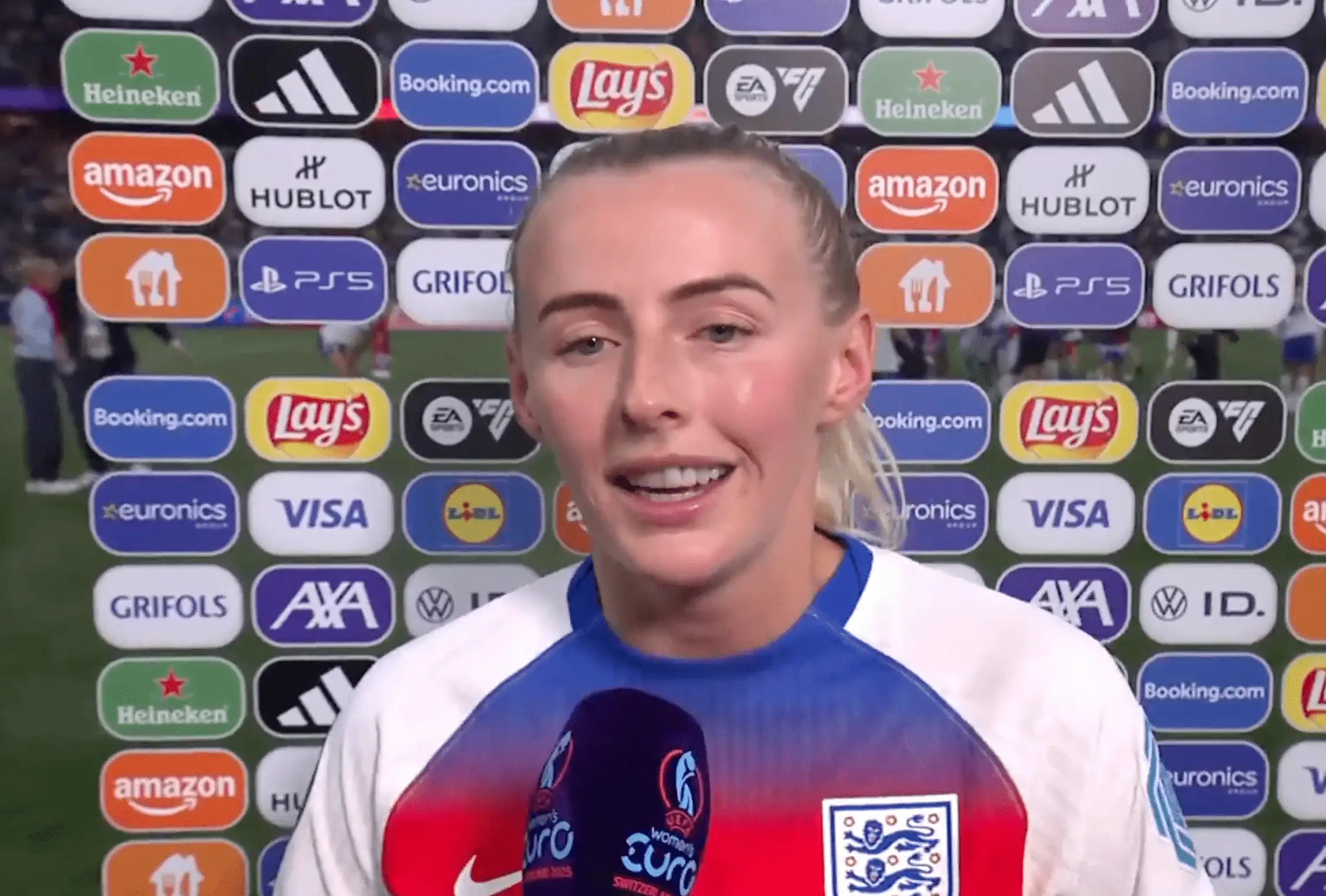 Kelly was interviewed by ITV after the Women's Euro 2025 final (Image: ITV)