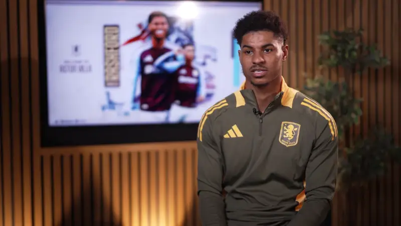 Fans think Marcus Rashford sent hidden message to Man Utd in his first interview at Aston Villa